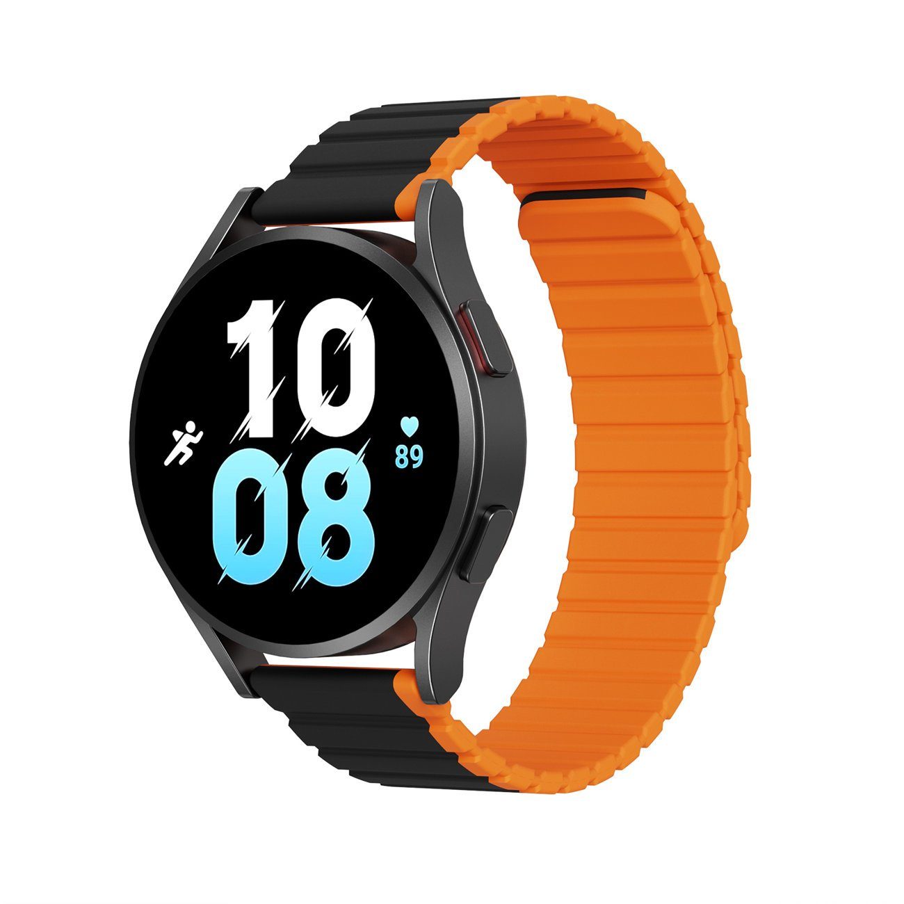 Dux Ducis Smartwatch-Armband Magnetisches Armand Samsung Galaxy Watch 5 und 6 Classic und Pro, magnetisch Schwarz/Orange