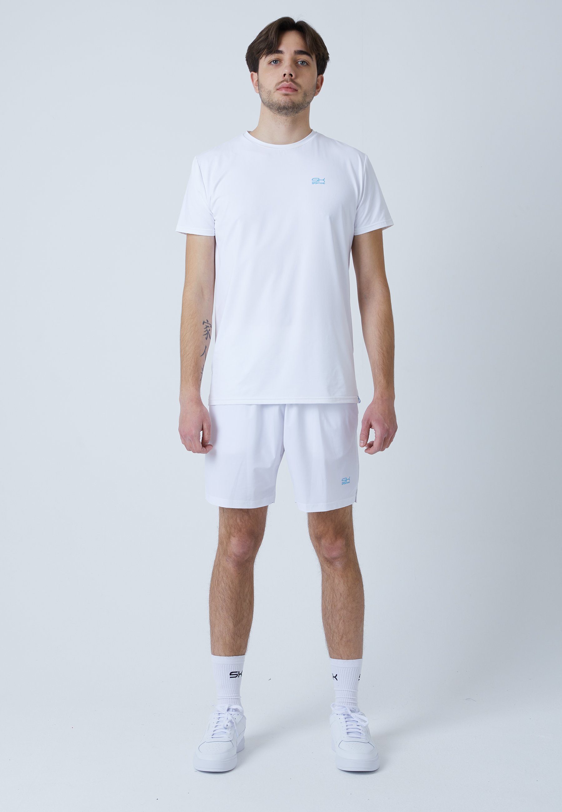 Funktionsshirt weiß Tennis & SPORTKIND Rundhals T-Shirt Jungen Herren