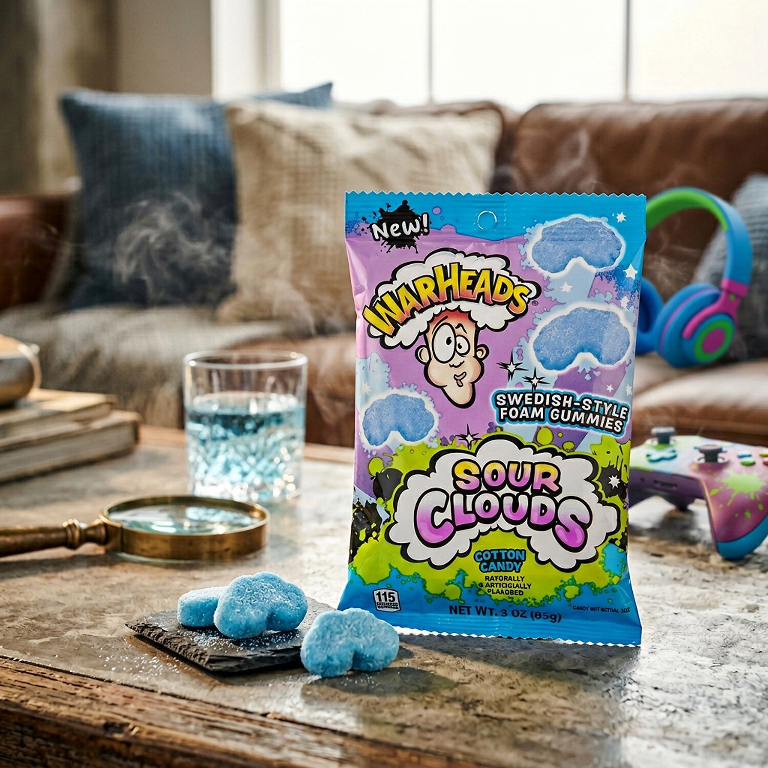 Warheads Süßigkeit, 1 x 85 g, Sour Clouds Cotton Candy