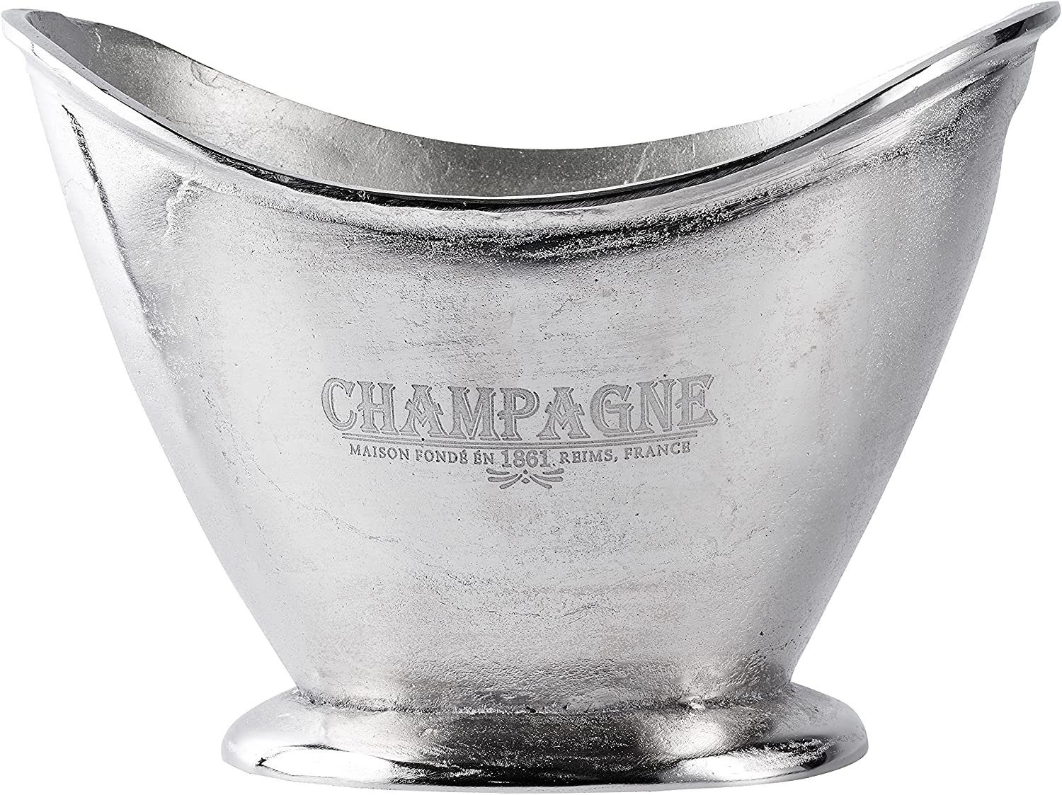 Wein- und Sektkühler Champagnerkühler Flaschenkühler Metall Aluminium Silber 36,5 cm