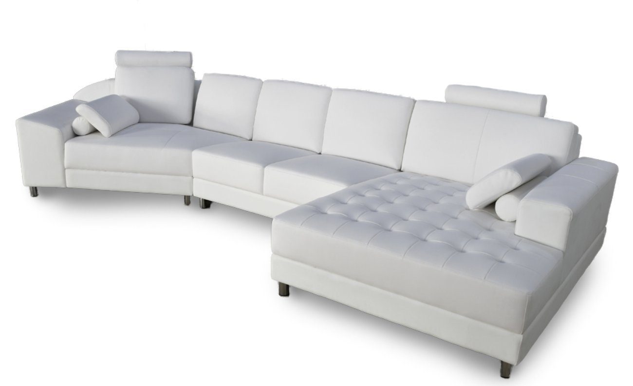 in Teile, Ecksofa Polster Luxus Sofa, L-Form Möbel Made 1 Wohnzimmer Sitz weiß JVmoebel Europa Ecke Ecksofa
