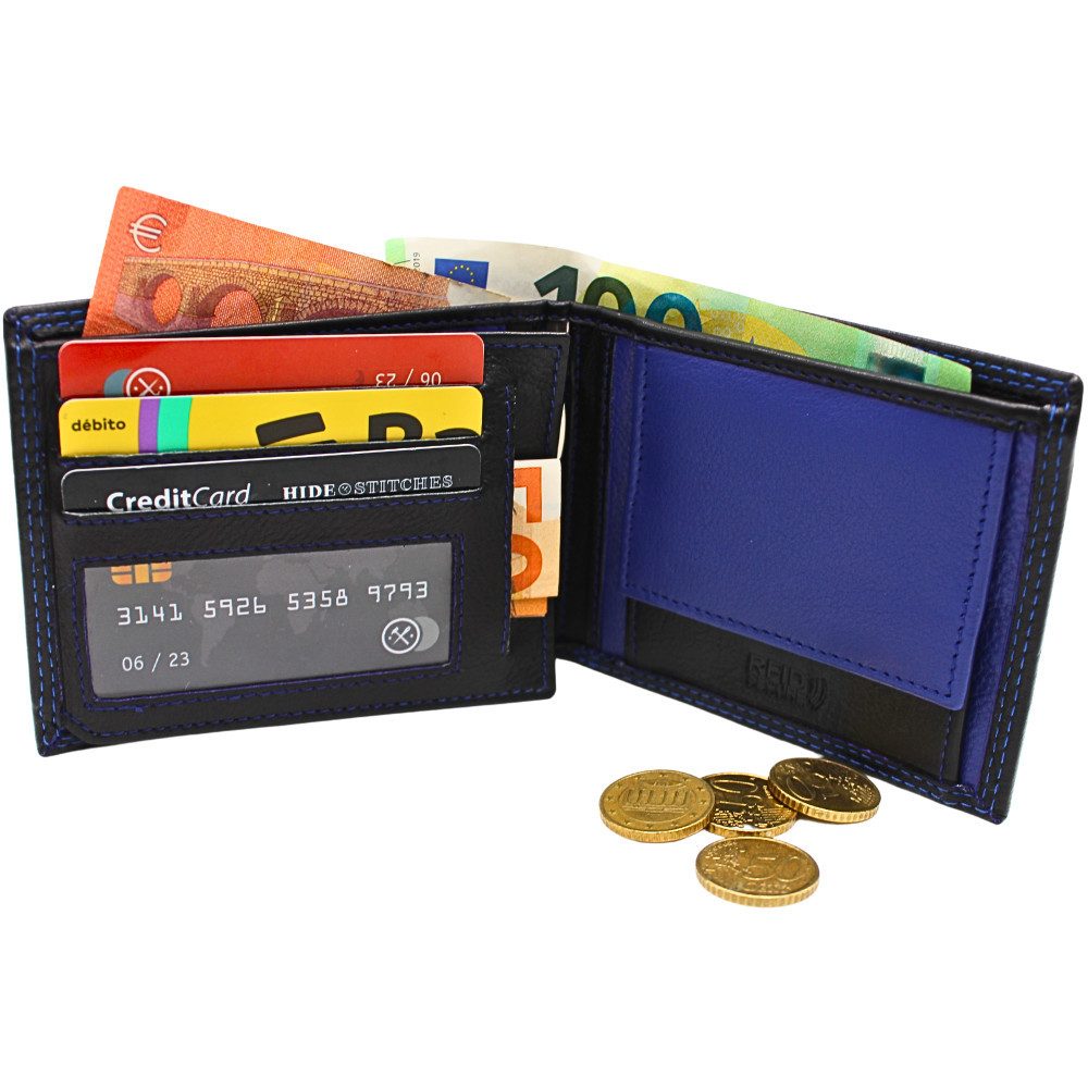Geldbörse Nappaleder Bi-Color Portemonnaie, mit RFID-Schutz >289< Geldbeutel