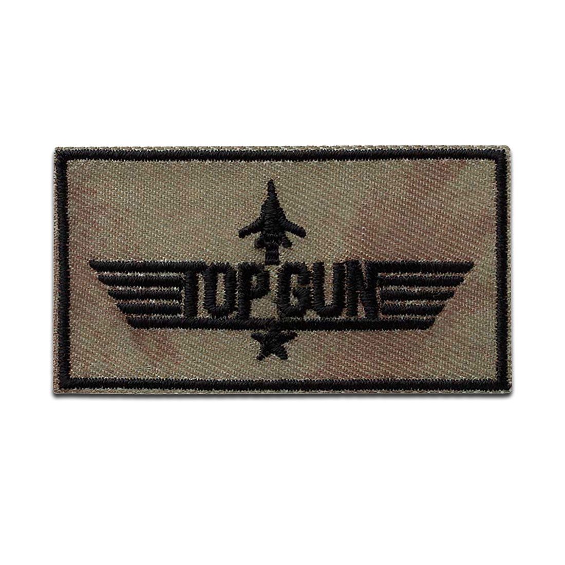TOP GUN Aufnäher Bügelbild, Aufbügler, Applikationen, Patches, Flicken, zum aufbügeln, Polyester, Mono-Quick Top Gun Logo - Größe: 6,8 x 3,7 cm