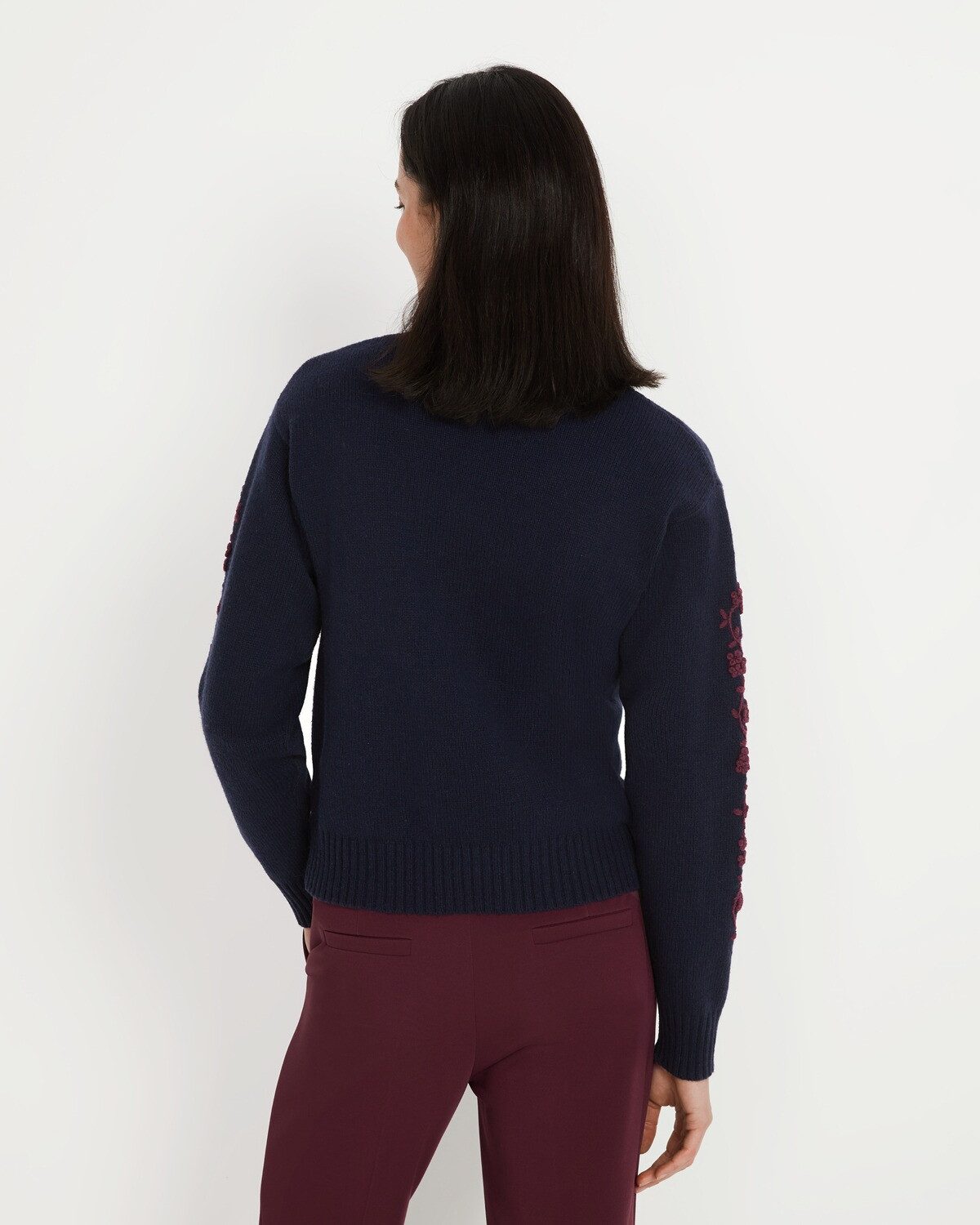 Reitmayer Strickpullover Pullover mit Blumenstickerei