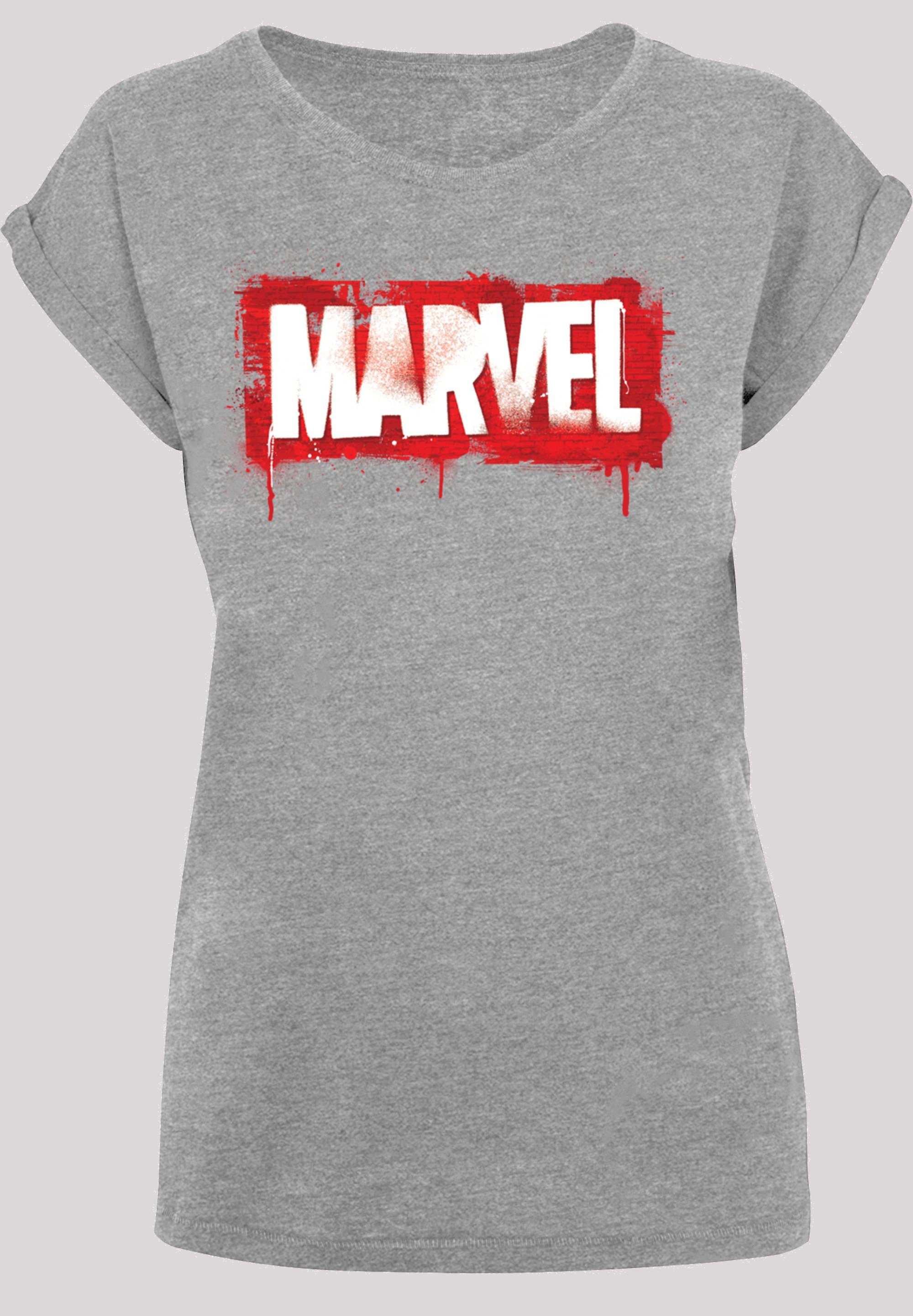 F4NT4STIC Kurzarmshirt Damen Marvel Spray Logo with Ladies Extended  Shoulder Tee (1-tlg), Stylisches T-Shirt aus angenehmer Baumwollmischung