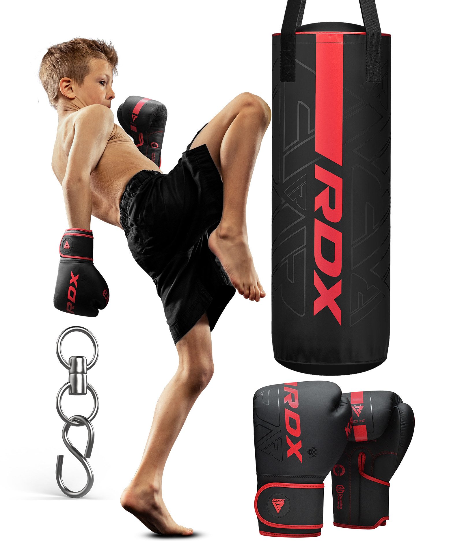 RDX Sports Boxsack RDX Kinder Boxsack 2 Fuß (60,96 cm) und Boxhandschuhe Set