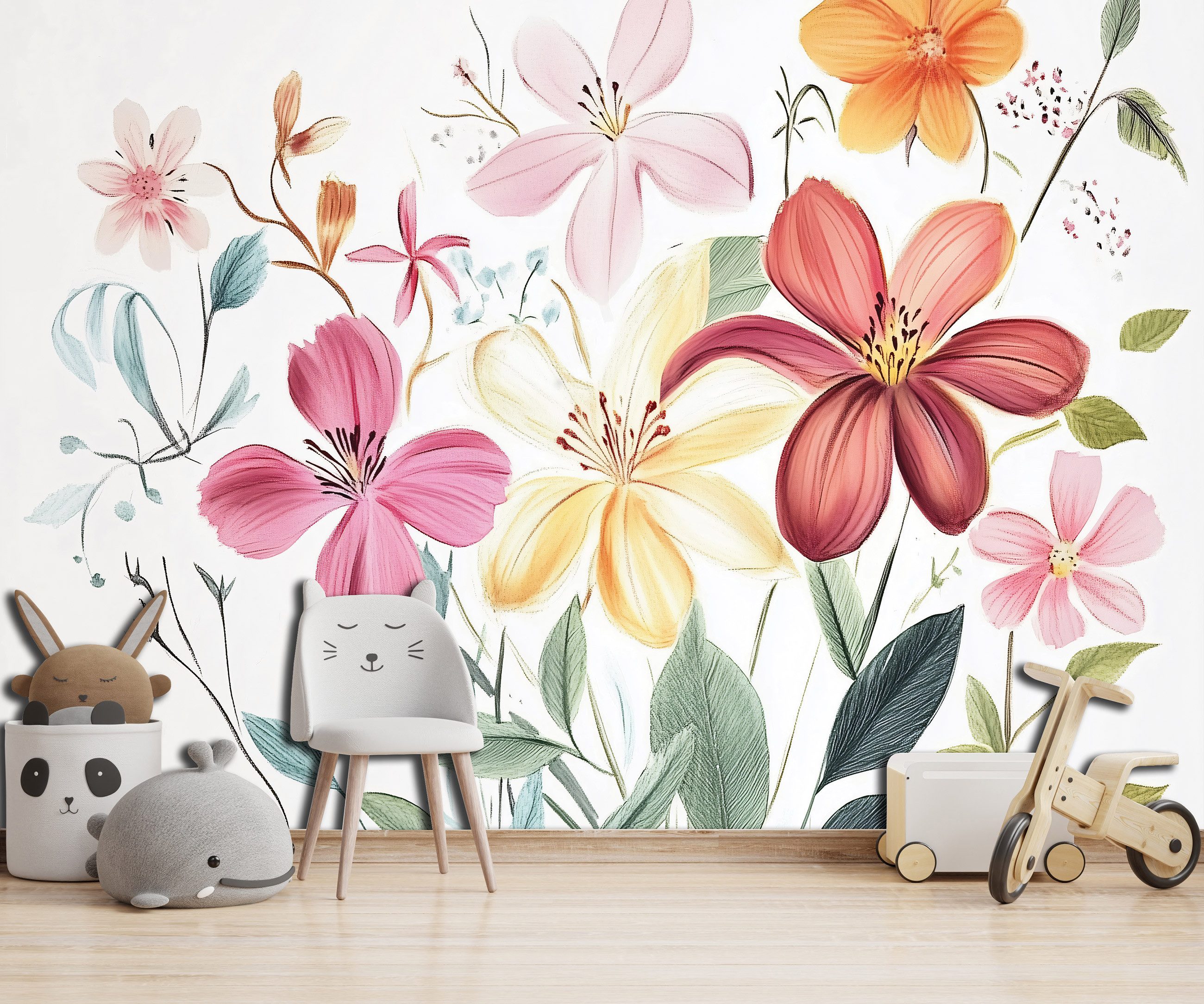 Wallarena Fototapete Kinderzimmer Mädchen Blumen Wiese günstig online kaufen