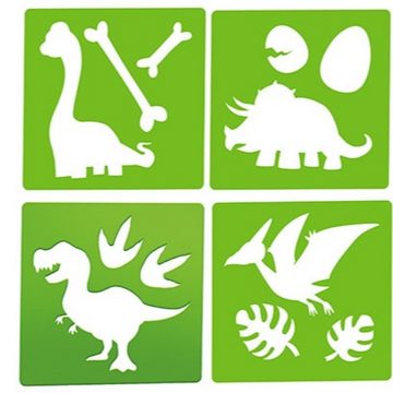 Toi-Toys Malstift Dino Straßenkreide mit Dinosaurier-Schablonen Kreide