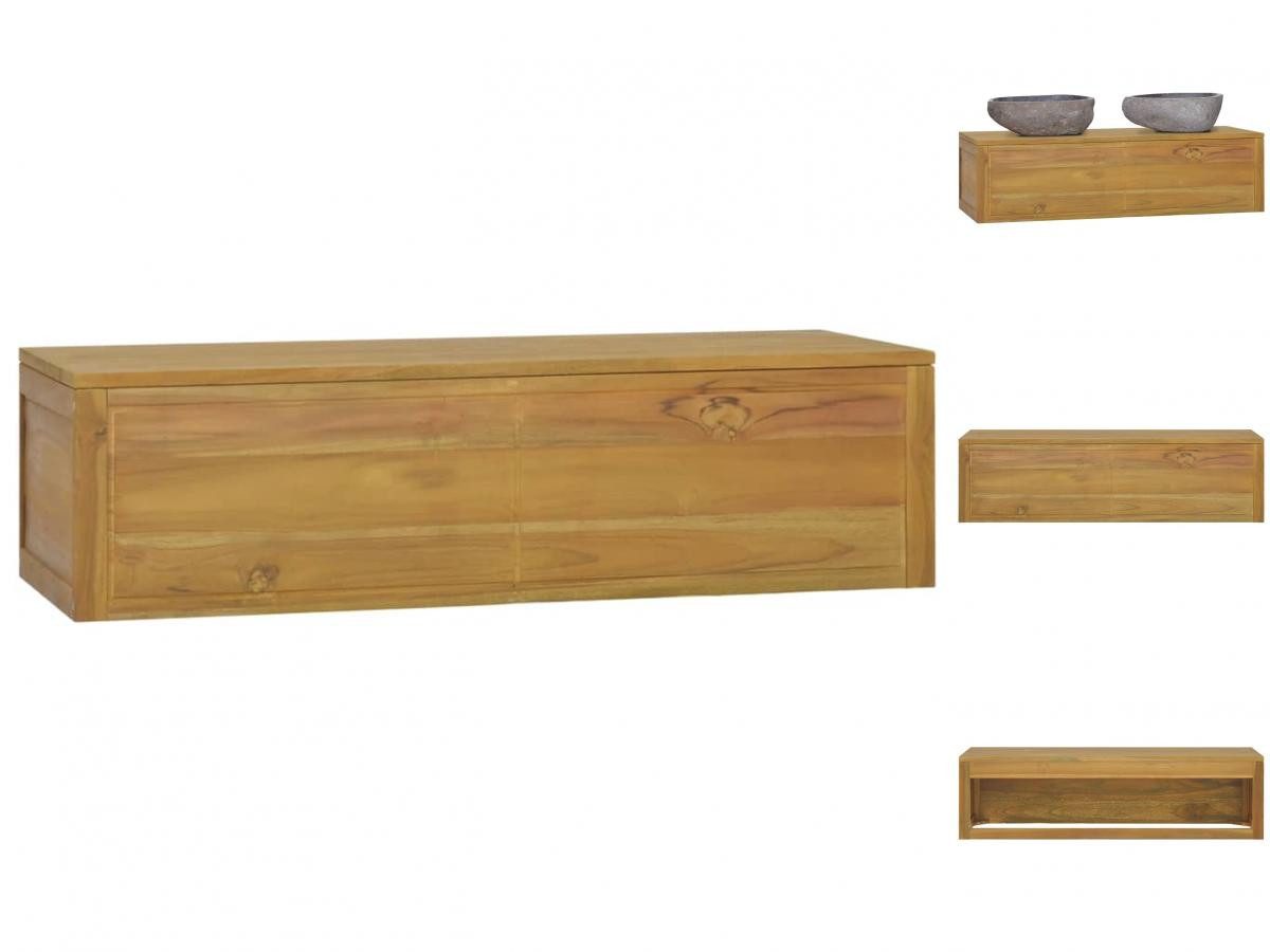 vidaXL Badregal Wand-Badschrank 110x45x30 cm Teak Massivholz