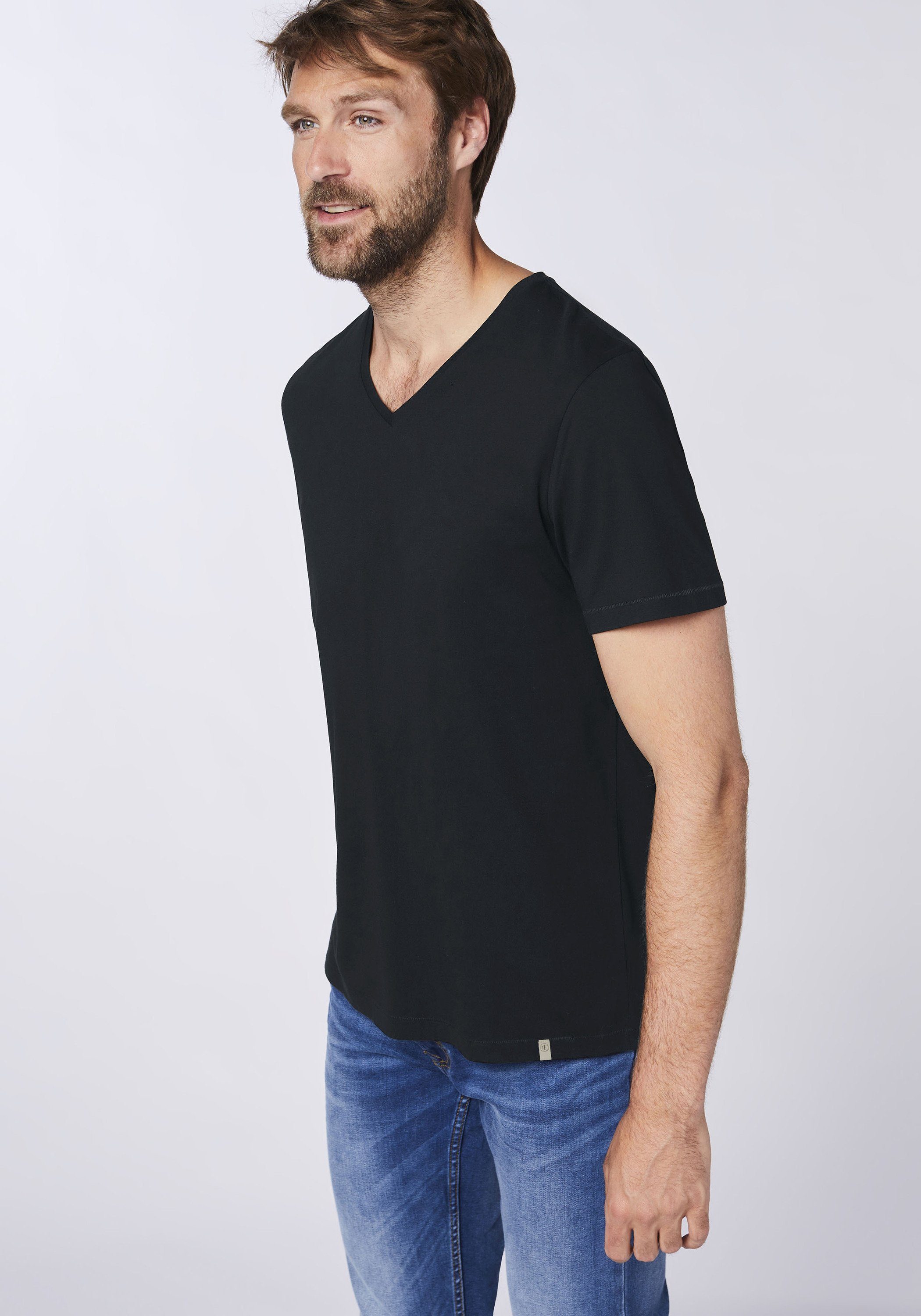 Detto Fatto T-Shirt im Basic-Stil Black 90