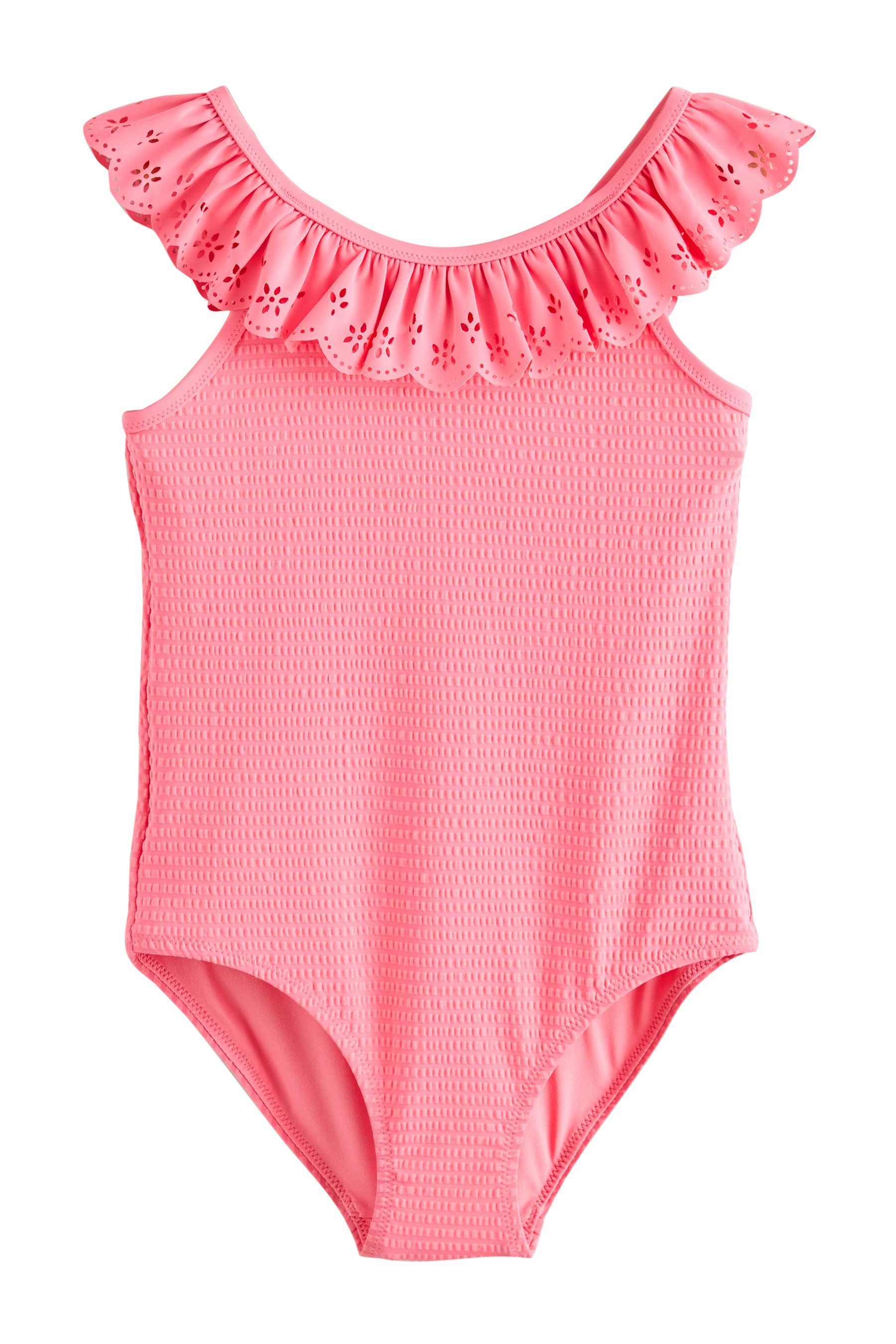 Next Badeanzug Badeanzug mit Lochstickerei und Rüschen (1-St)