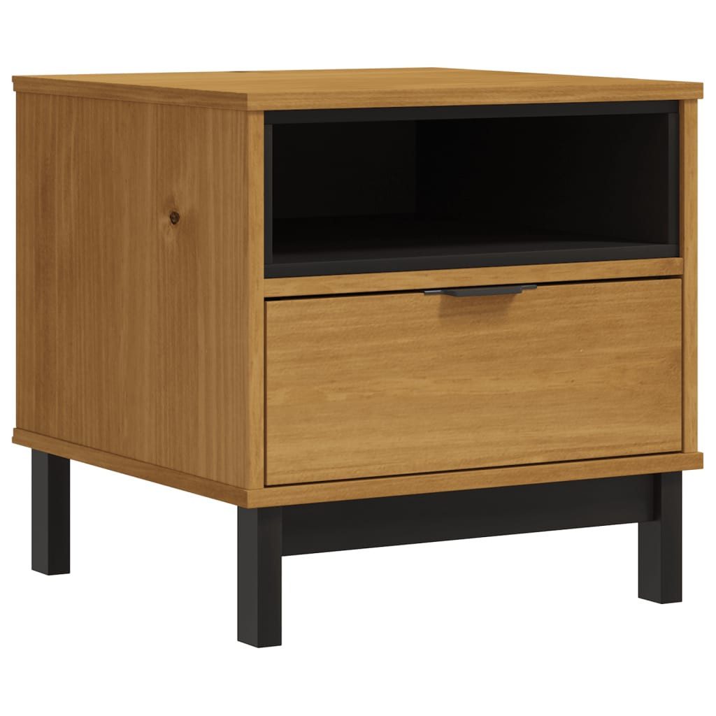 vidaXL Beistelltisch Beistelltisch FLAM 50x50x50 cm Massivholz Kiefer