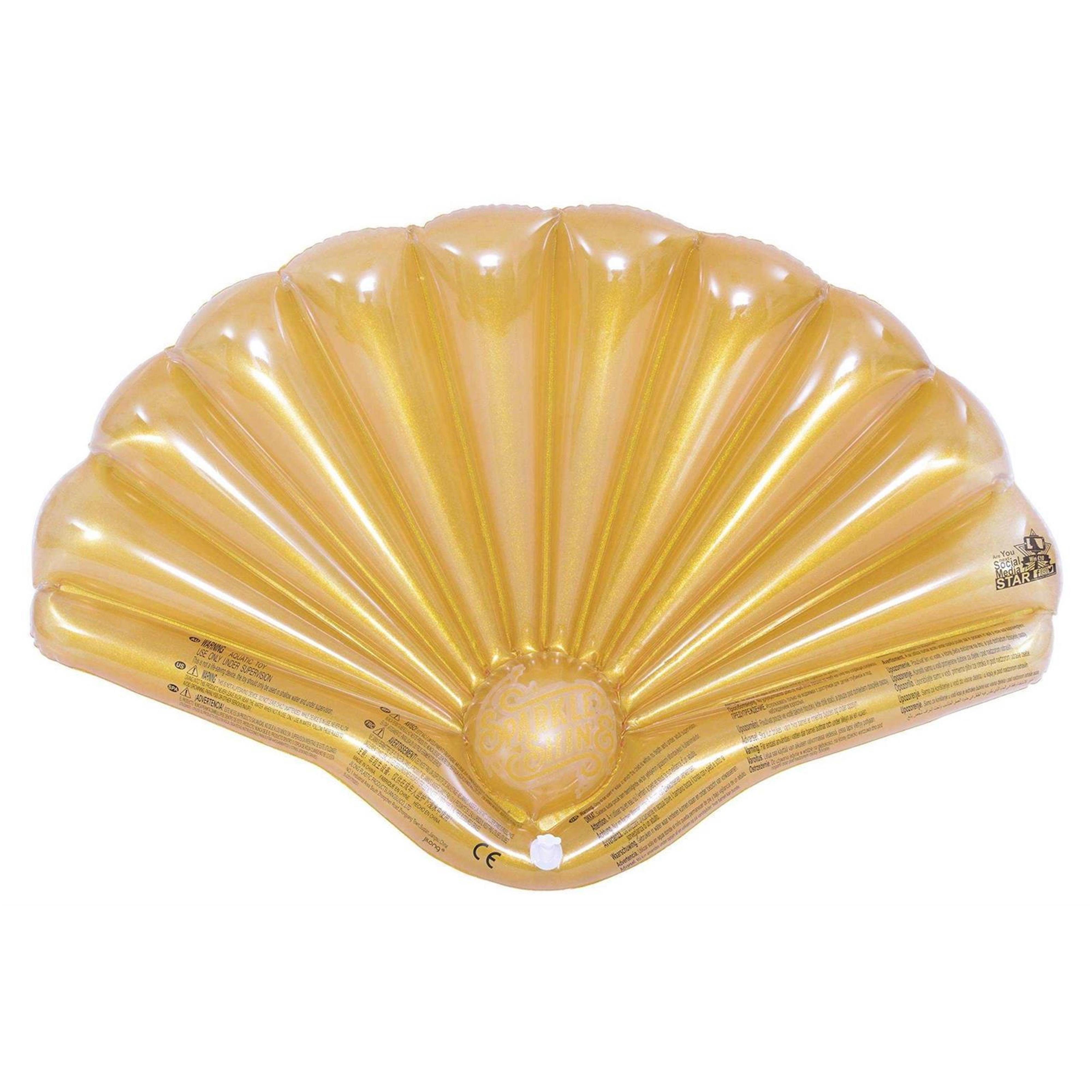 SunClub Luftmatratze »Schwimminsel aufblasbar Muschel gold«, (Einzelpack,  108x70cm), im Goldmuschel Design online kaufen | OTTO