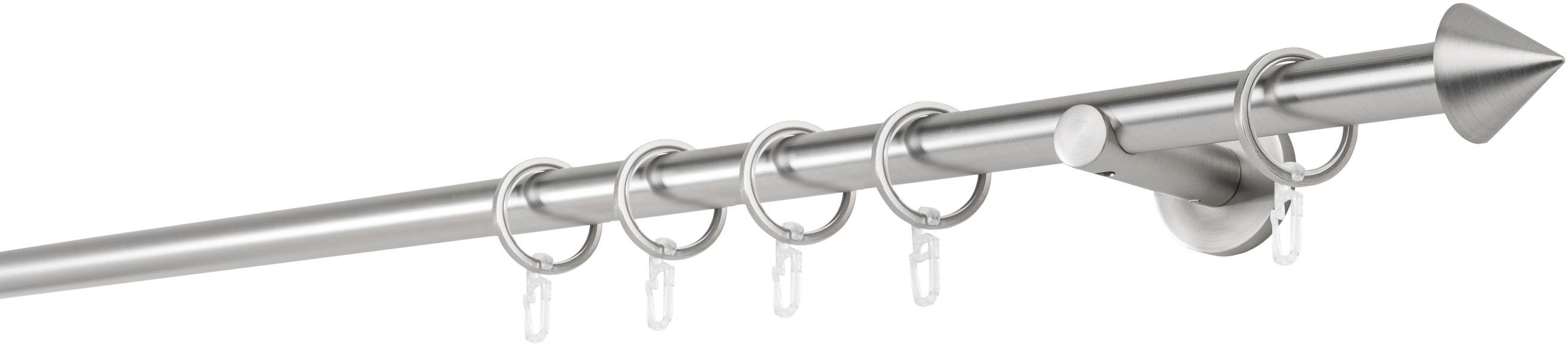 mydeco Gardinenstange 20mm Spitze Wandträger 6,5 cm, 1-läufig, Fixmaß, verschraubt