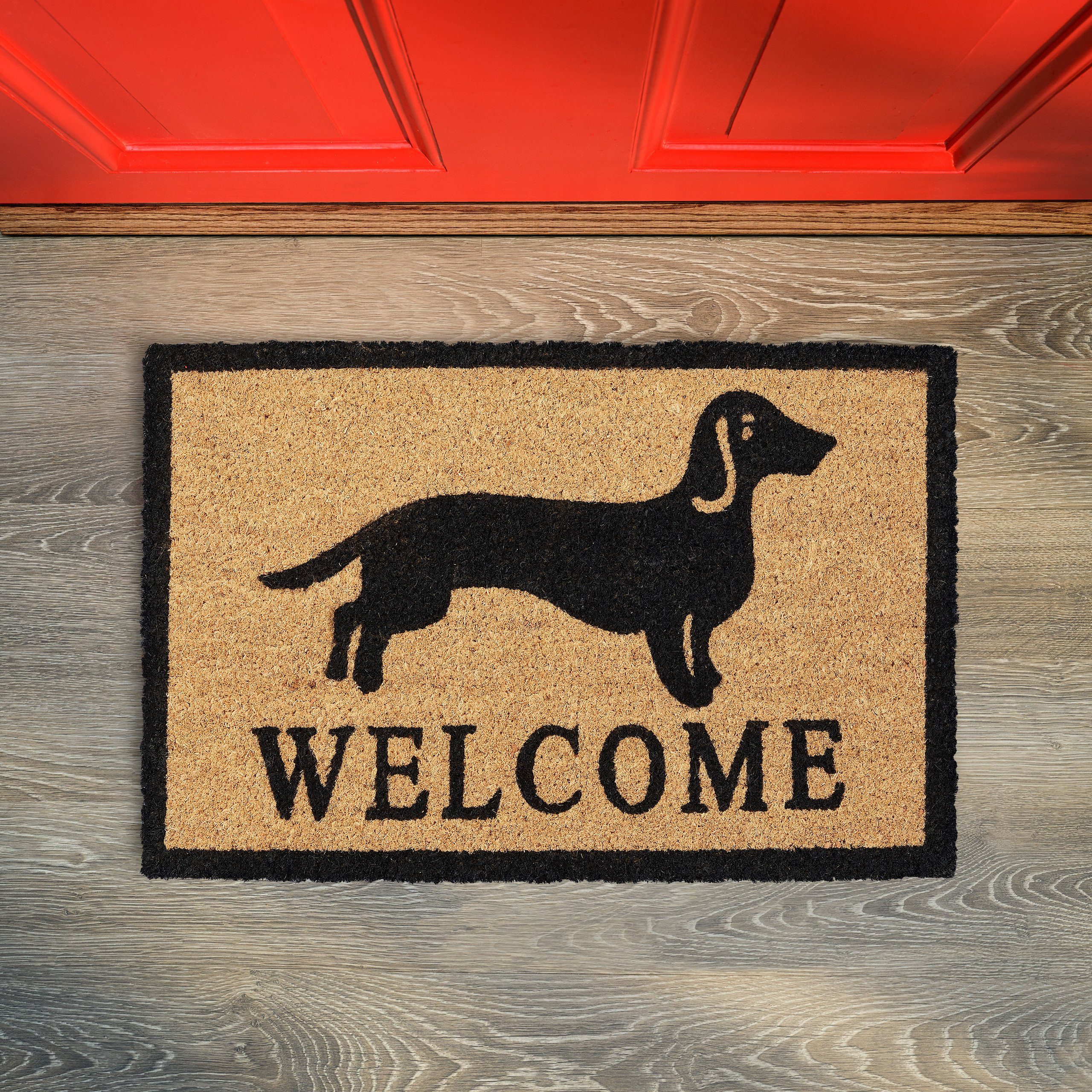 relaxdays Fußmatte Kokos mit Dackel, Höhe: 15 mm günstig online kaufen