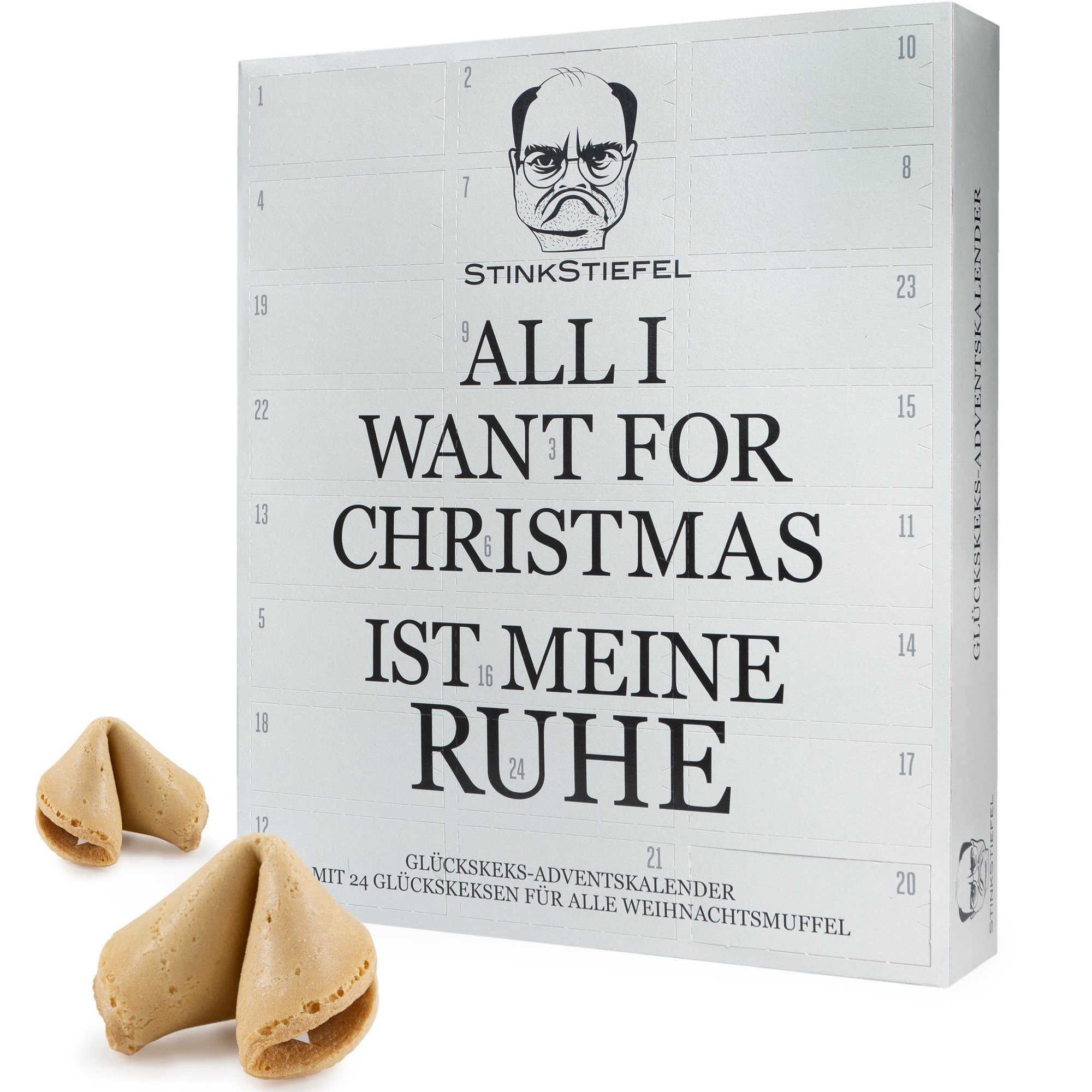 FOOD crew Wandkalender Adventskalender 2021 Glückskekse Stinkstiefel