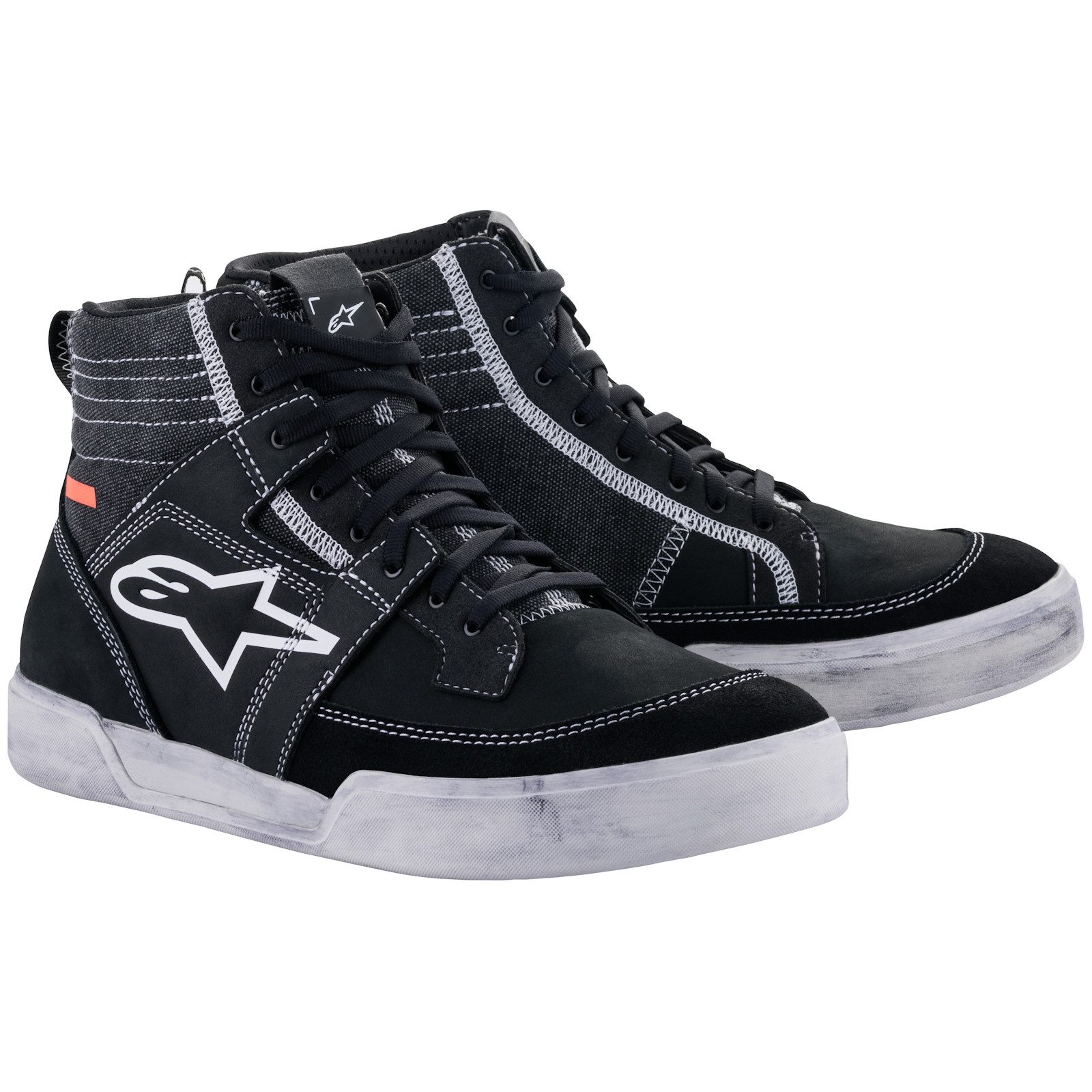 Alpinestars Alpinestars Ageless Motorradschuhe Schwarz / Weiss / Cool Grey Motorradstiefel (Packung, Antistatische und Öl- und Benzinfeste Sohle)