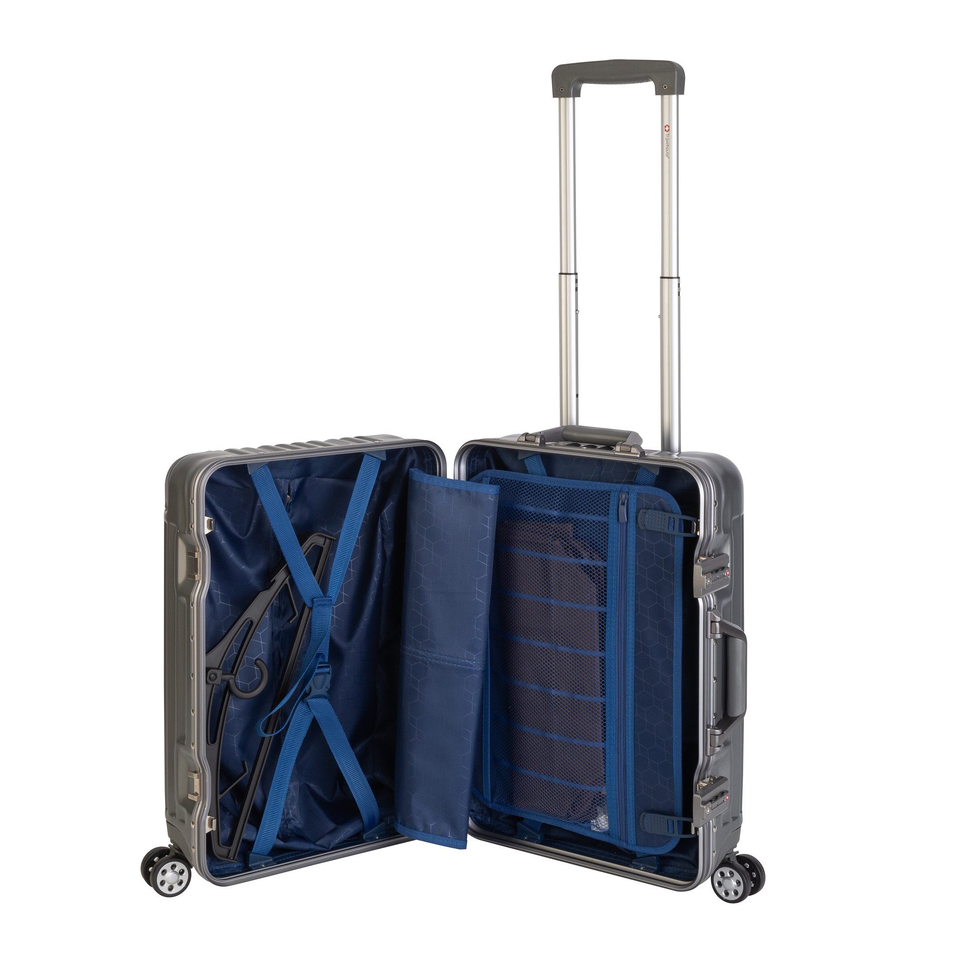 Travelhouse Hartschalen-Trolley London, 4 Rollen, TSA Zahlenschloss Alu-Rahmen Schnappverschluss Polycarbonat-Hartschale