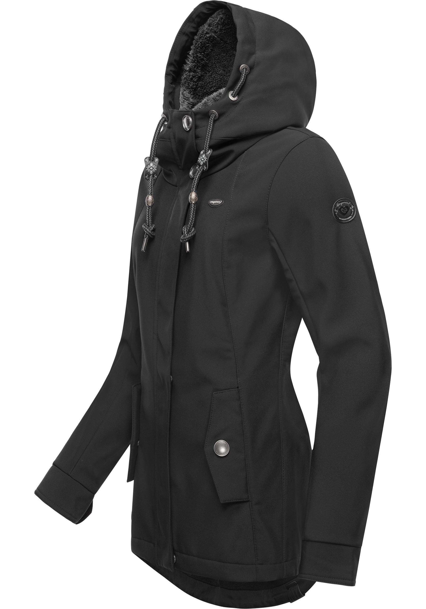 Ragwear Softshelljacke Monadde Softshell Praktische wasserabweisende Softshell Damenjacke