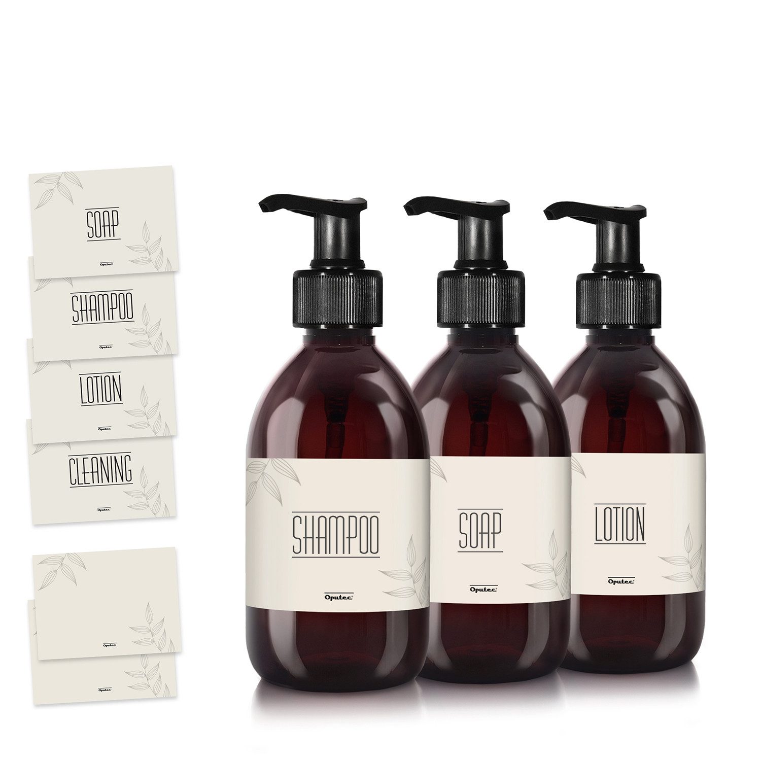 Oputec Seifenspender 3 x 300ml Seifenspender aus Kunststoff braun zum Befül günstig online kaufen