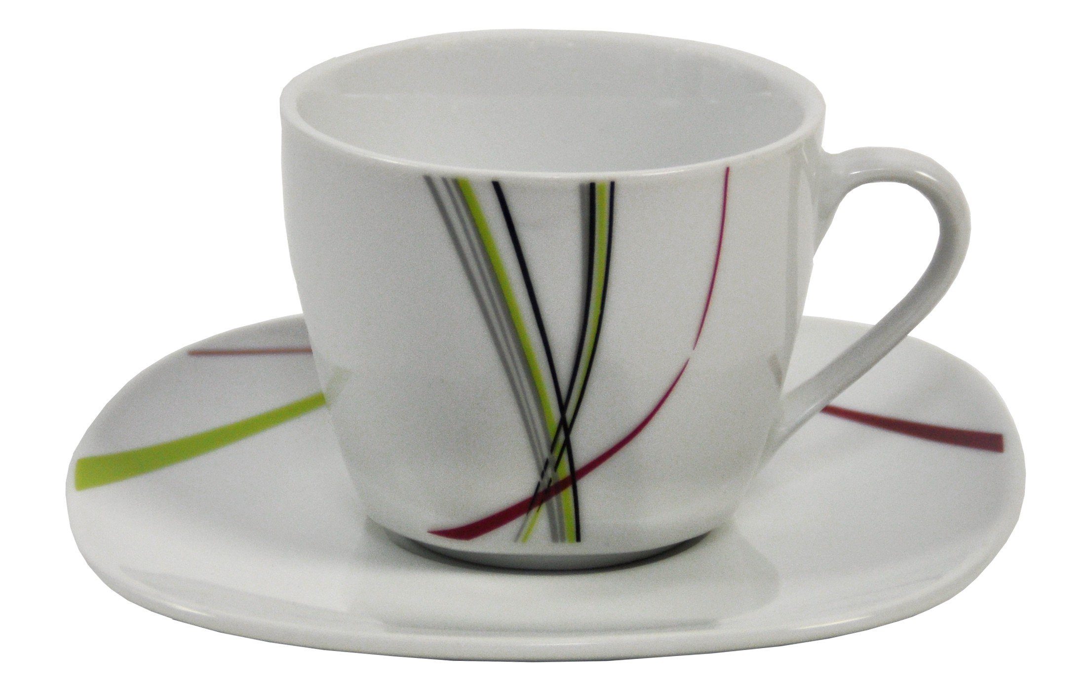 van Well Tasse Kaffeetasse 20cl mit Untertasse 14,5cm Fashion