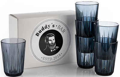 Buddy's Кухлі Buddy´s Bar, Kunststoff, 6er Set, Tritan Kunststoff, Kristallglas-Optik, wiederverwendbar