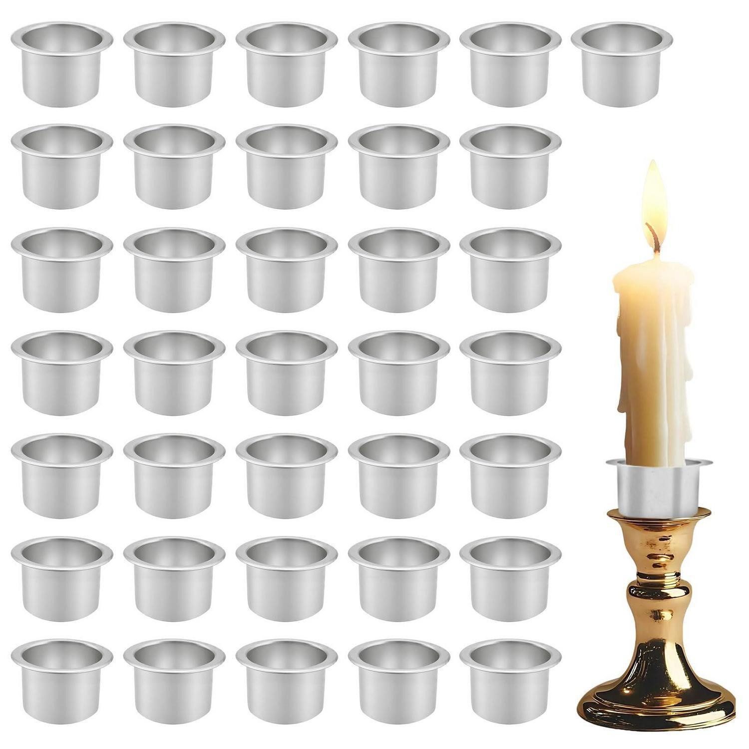 LuxusKollektion Kerzentülle Kerzentüllen Metall Silber 36 Stk (36 St)
