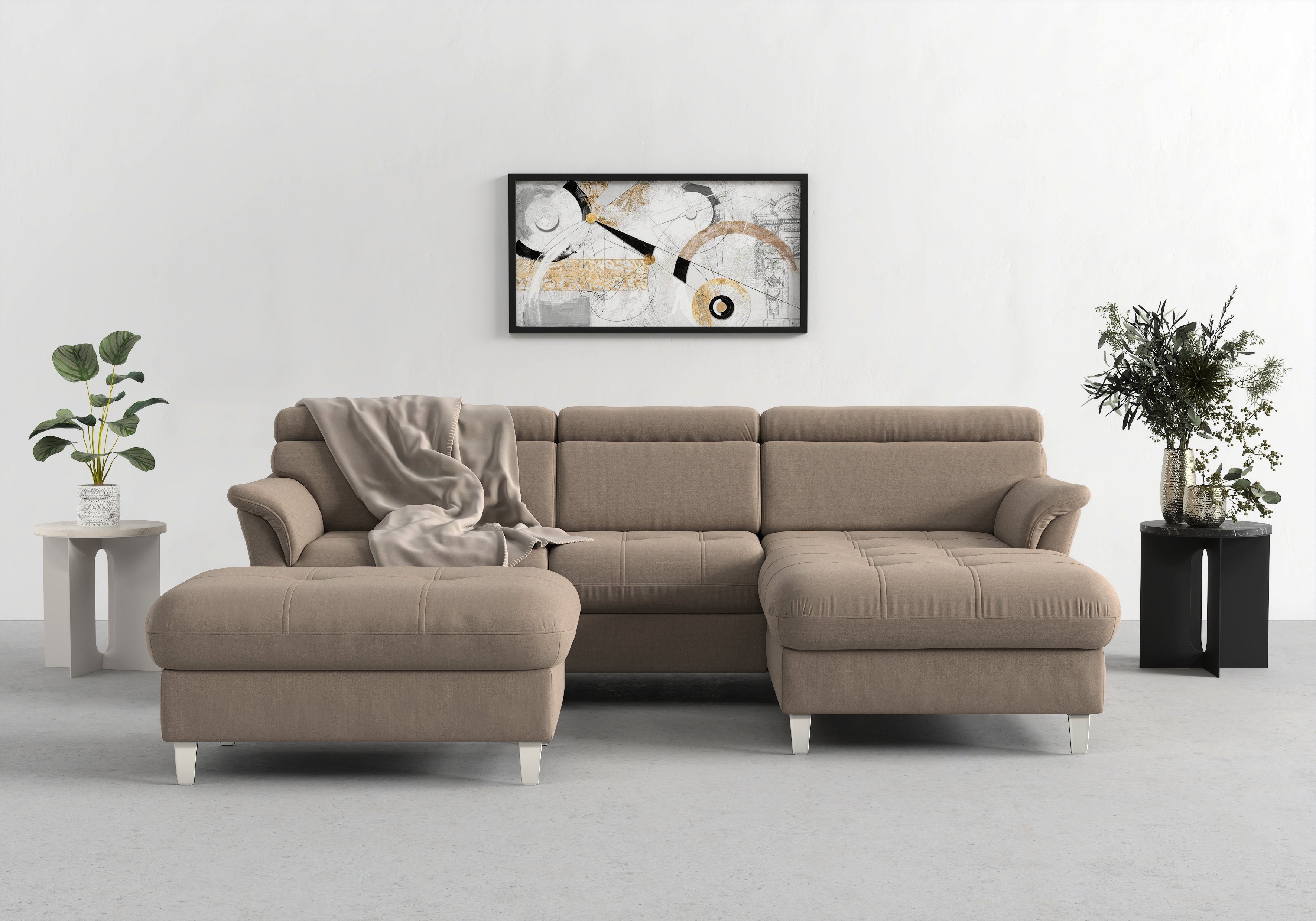 sit&more Ecksofa Marano, inklusive Kopfteilverstellung, Bettfunktion, wahlweise Bettkasten mit