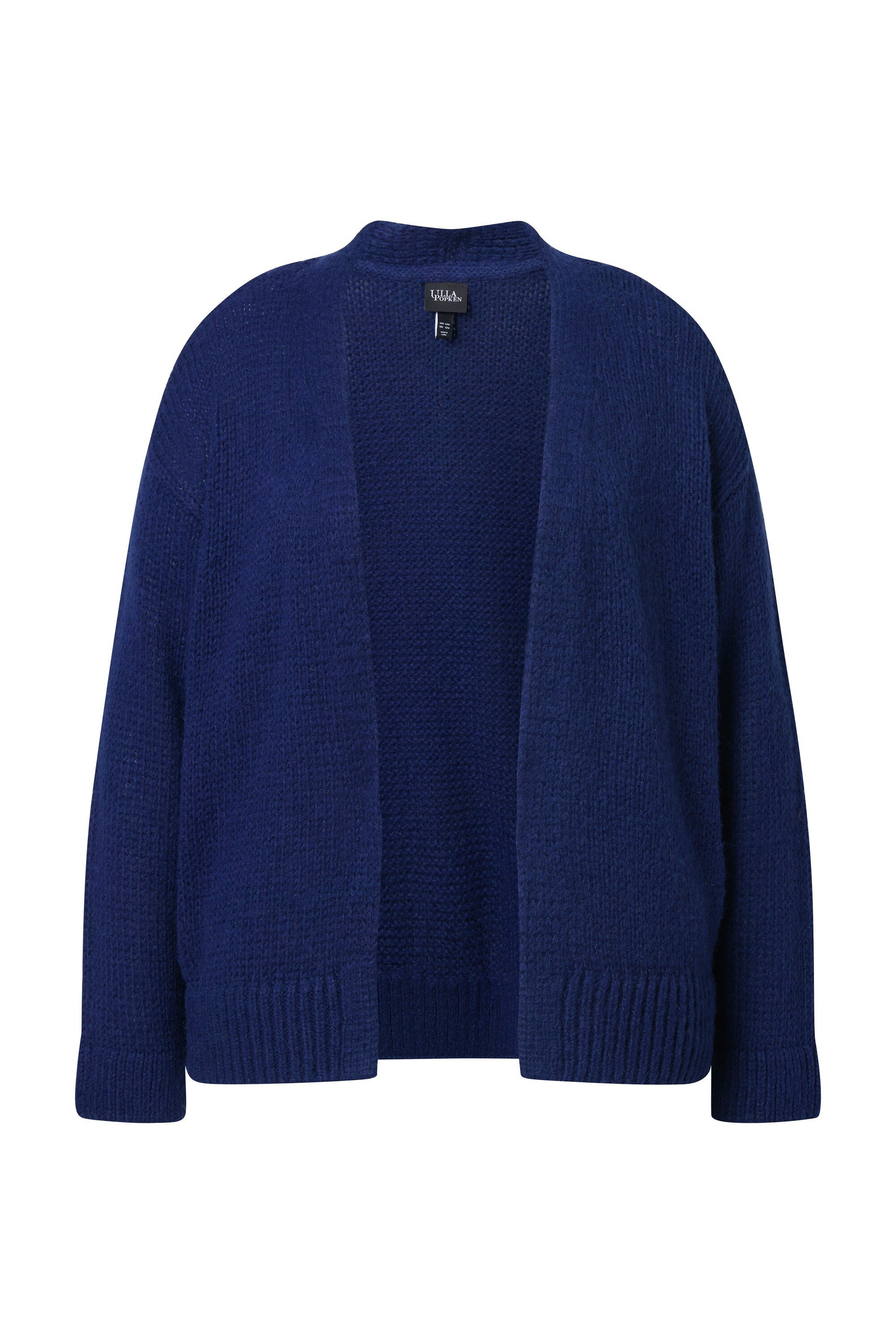 Strickjacke Strickjacke kurz oversized offene Jacke Wollanteil