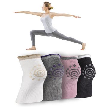 Body & Mind Sportsocken Yogasocken (4-Paar, rutschfeste Socken) mit Stopper-Noppen