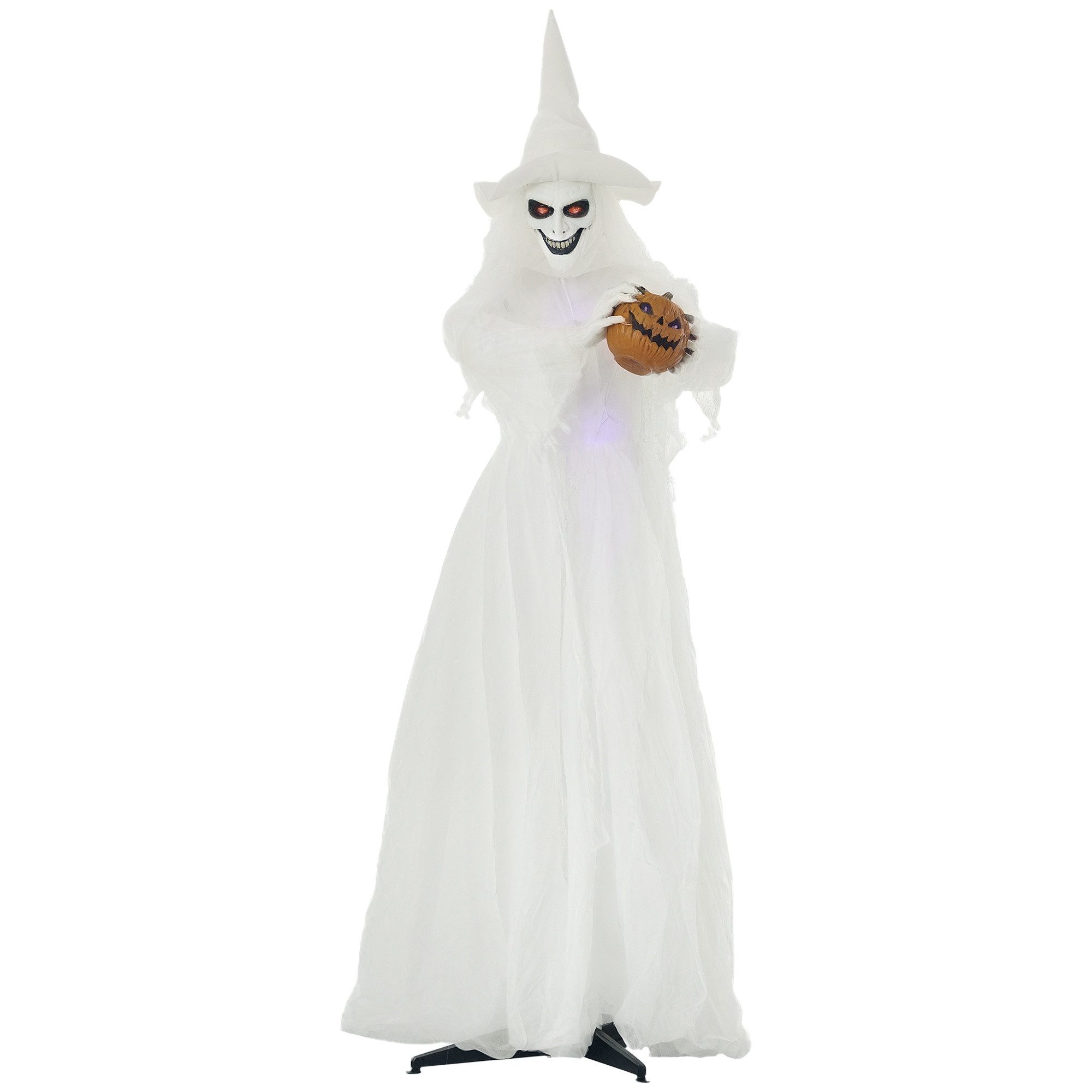FELIXLEO Dekofigur Halloween Hexe 189 cm Kürbiskopf Außendekoration (1 St)