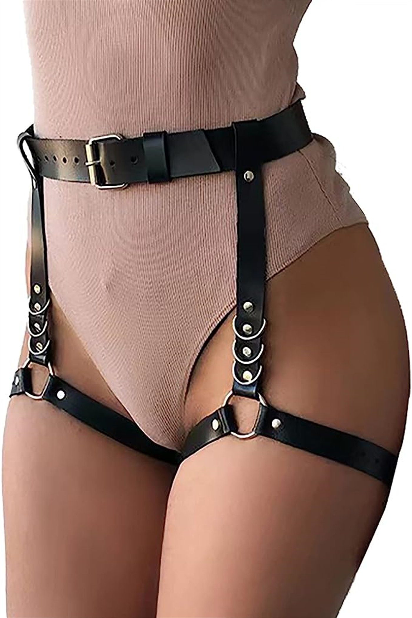 inspink Kettengürtel Frauen Leder Ketten mit Harness Hüfte Sexy Gürtel