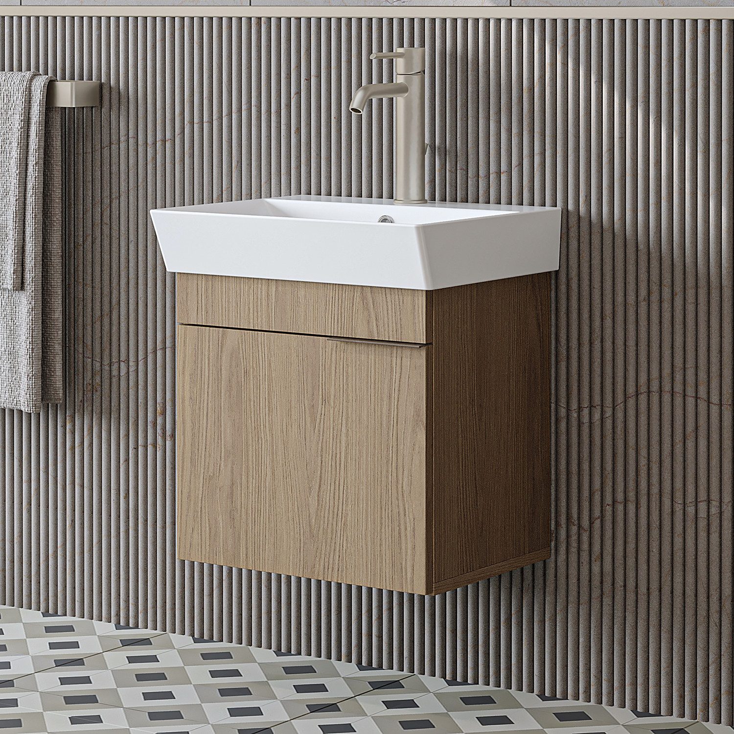 Roomart Badmöbel-Set Badmöbel Set LYCIA 50 cm, 4-teilig mit Keramikbecken & günstig online kaufen