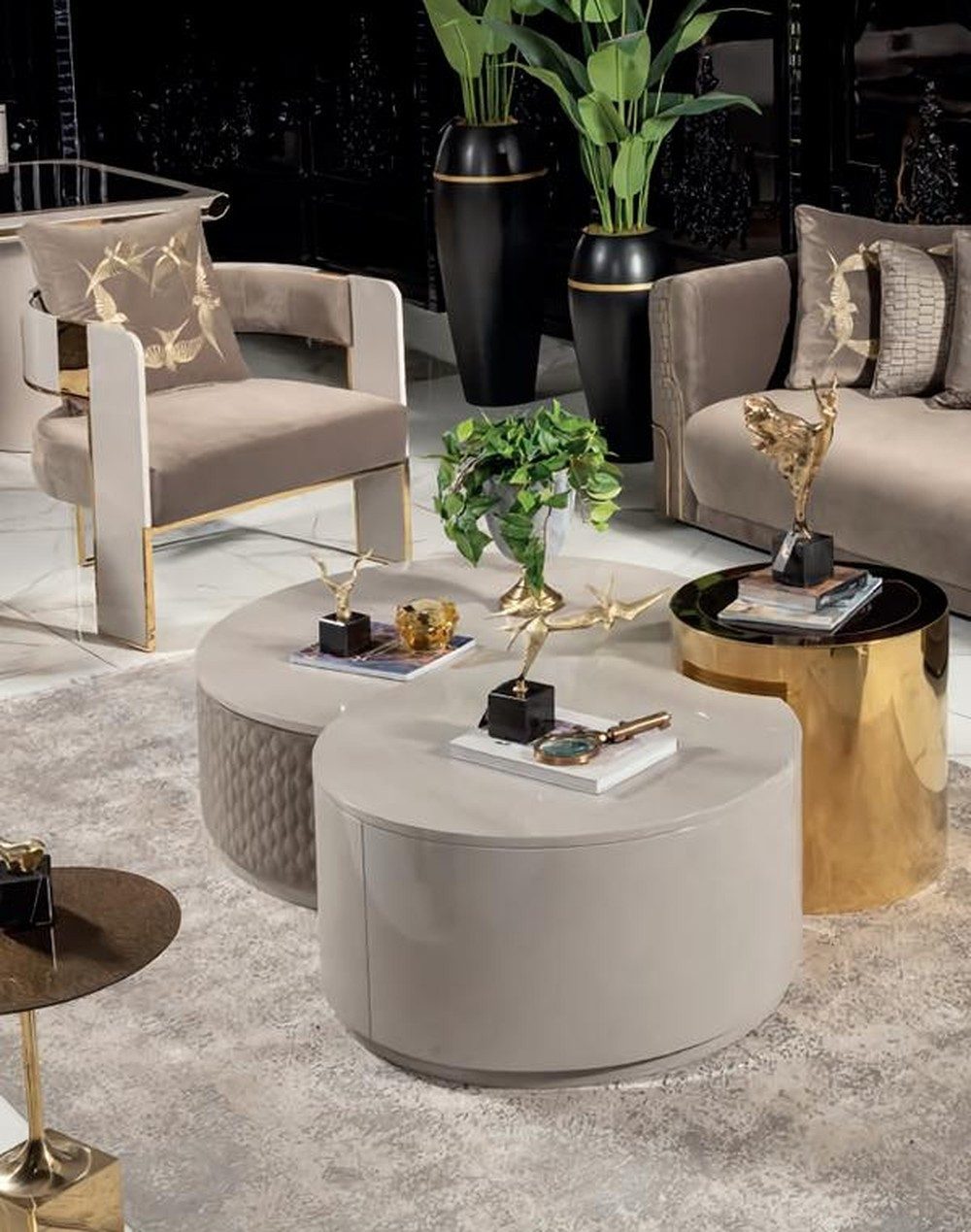JVmoebel Loungesessel Sessel Couchtisch Wohnzimmer Modern Design Holz Polster JV Möbel (2-St), Made in Europa