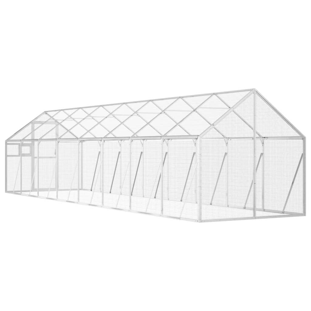 vidaXL Voliere, Silbern 1,79x8x1,85 m Aluminium
