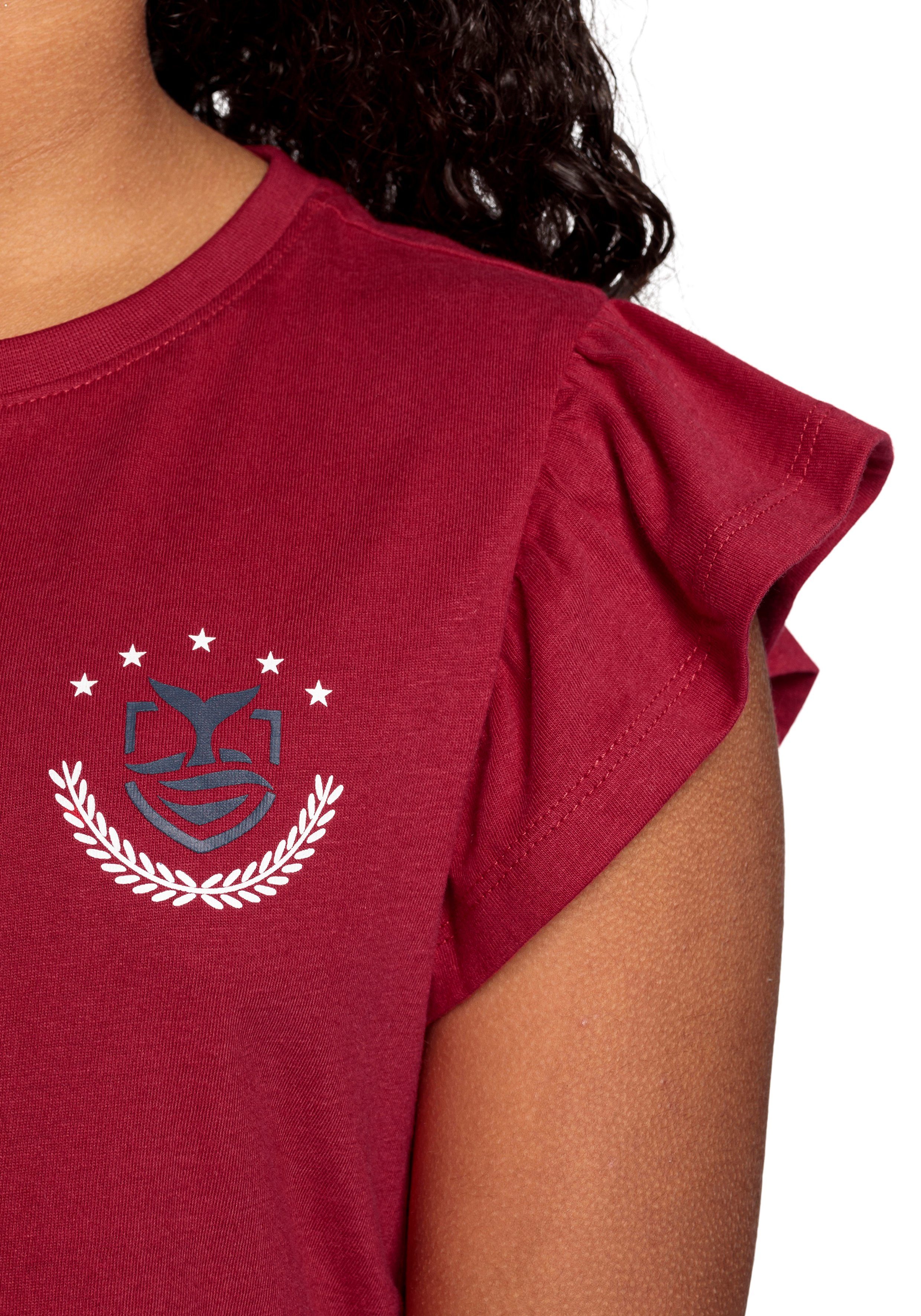 DELMAO T-Shirt für mit Rüschen Mädchen