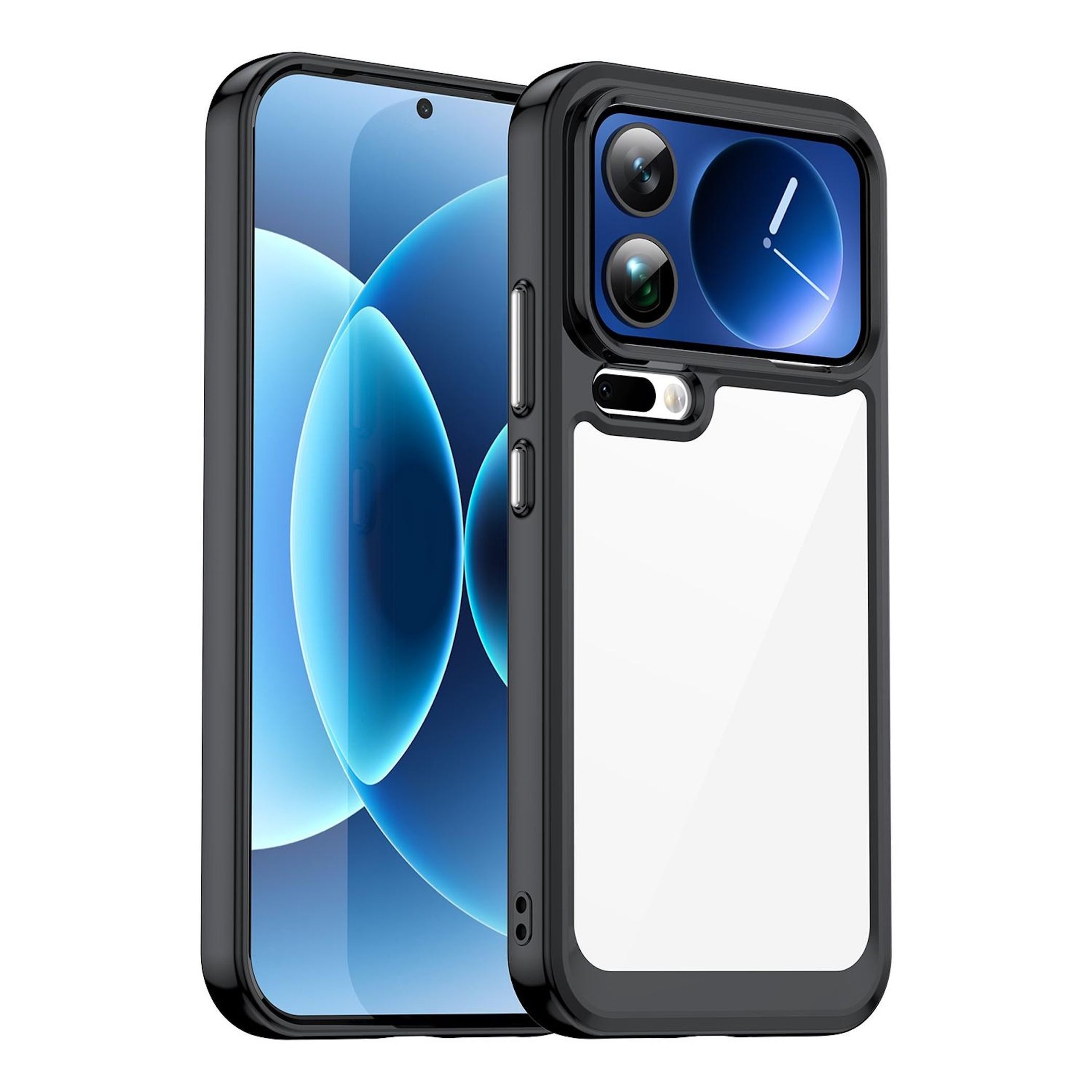 Wigento Handyhülle Für Xiaomi 17 Pro Max Colorful Series TPU Acryl Schutzhülle Schwarz, Colorful Series Hybrid Schutzhülle