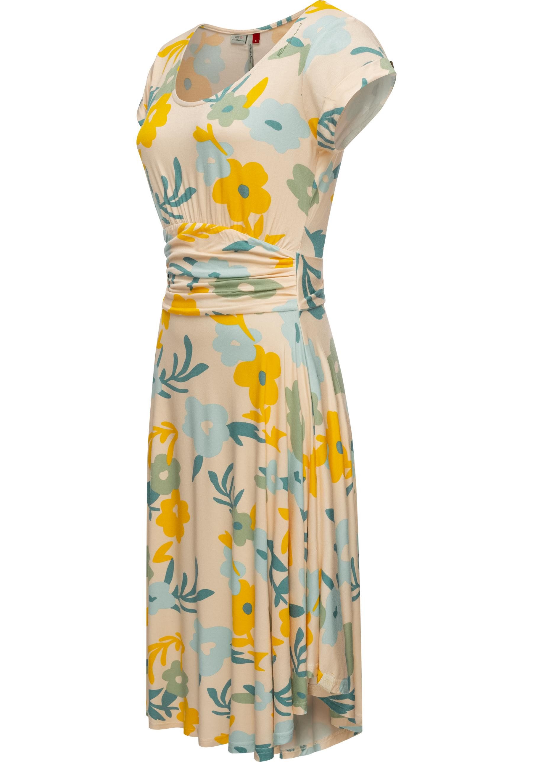 Ragwear Sommerkleid Yvone Flowers Leichtes Jersey-Kleid mit Taillengürtel