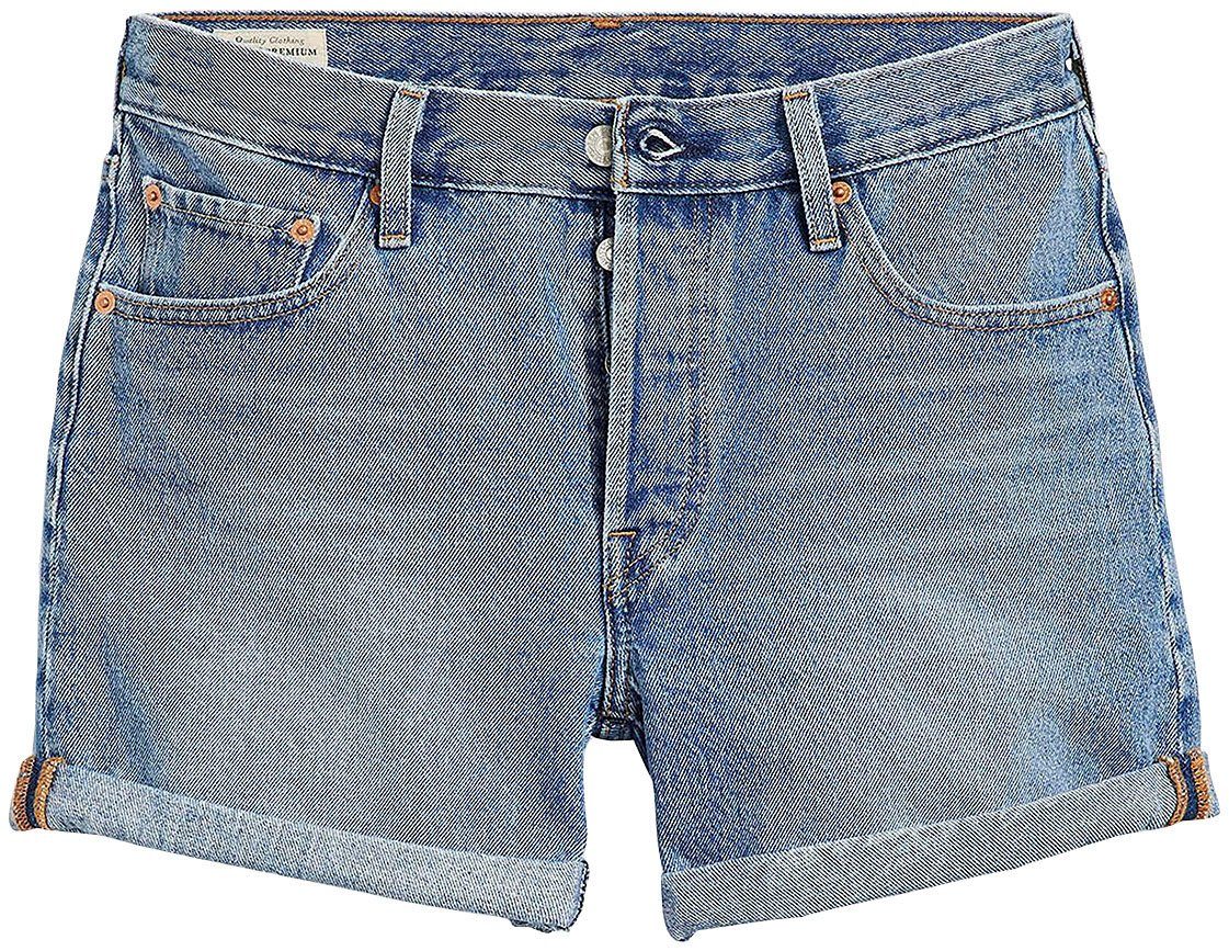 Levi's® Jeansshorts 501 Short Long Sommerhose Mit Knopfverschluss und krempelbarem Saum. Reduzierter Preis € 45,99. Unverbindliche Preisempfehlung € 64,95