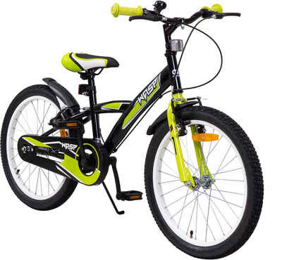 Actionbikes Motors Kinderfahrrad »Kinderrad 20" Kinder Fahrrad Wasp«, 1 Gang, ohne Schaltung, Jungs Laufrad - BMX - Schwarz Grün - V-Brakes