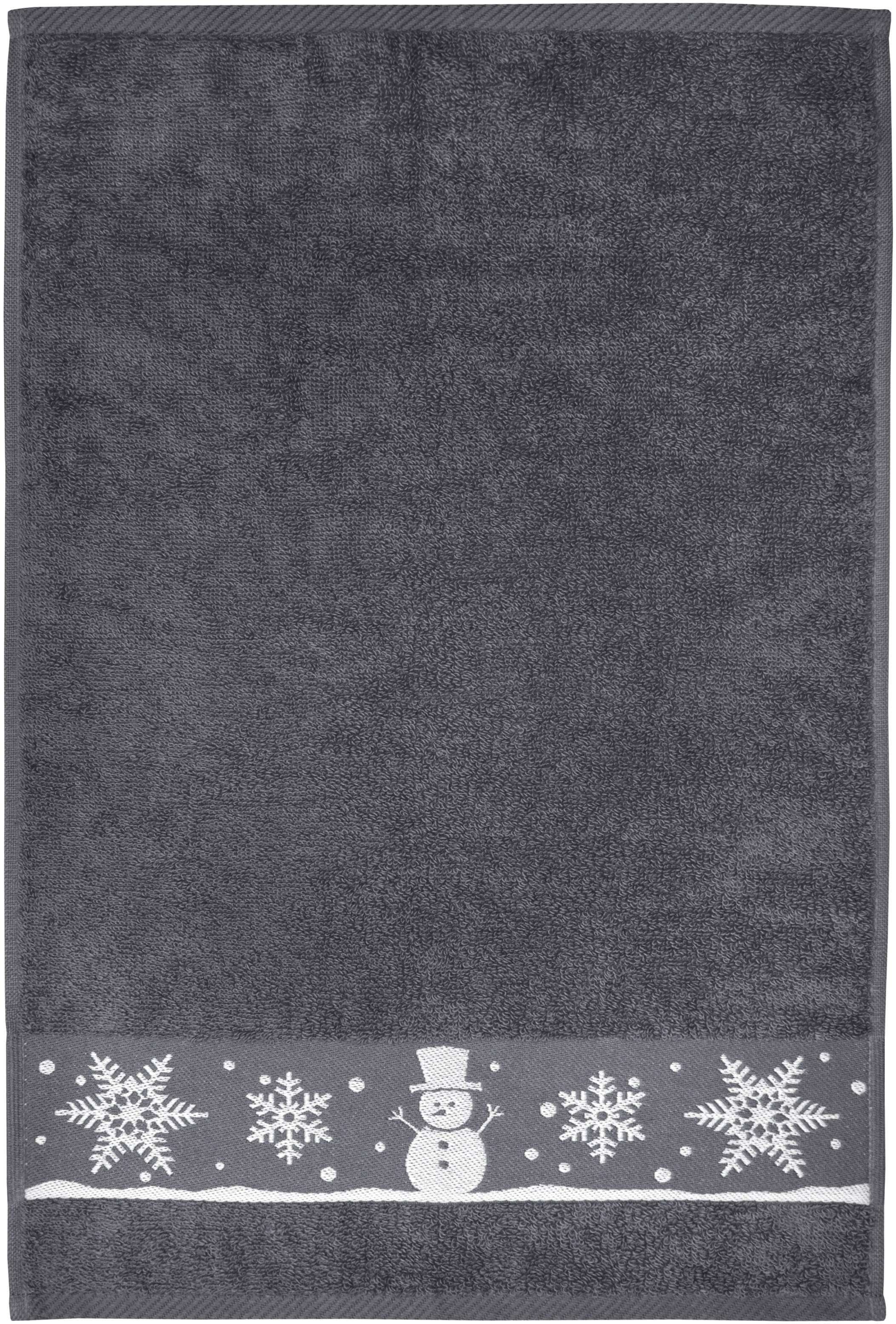 Dyckhoff Gästehandtücher Schneemann, Frottier (Set, 6-St), Made in Germany (6 Gästetücher)