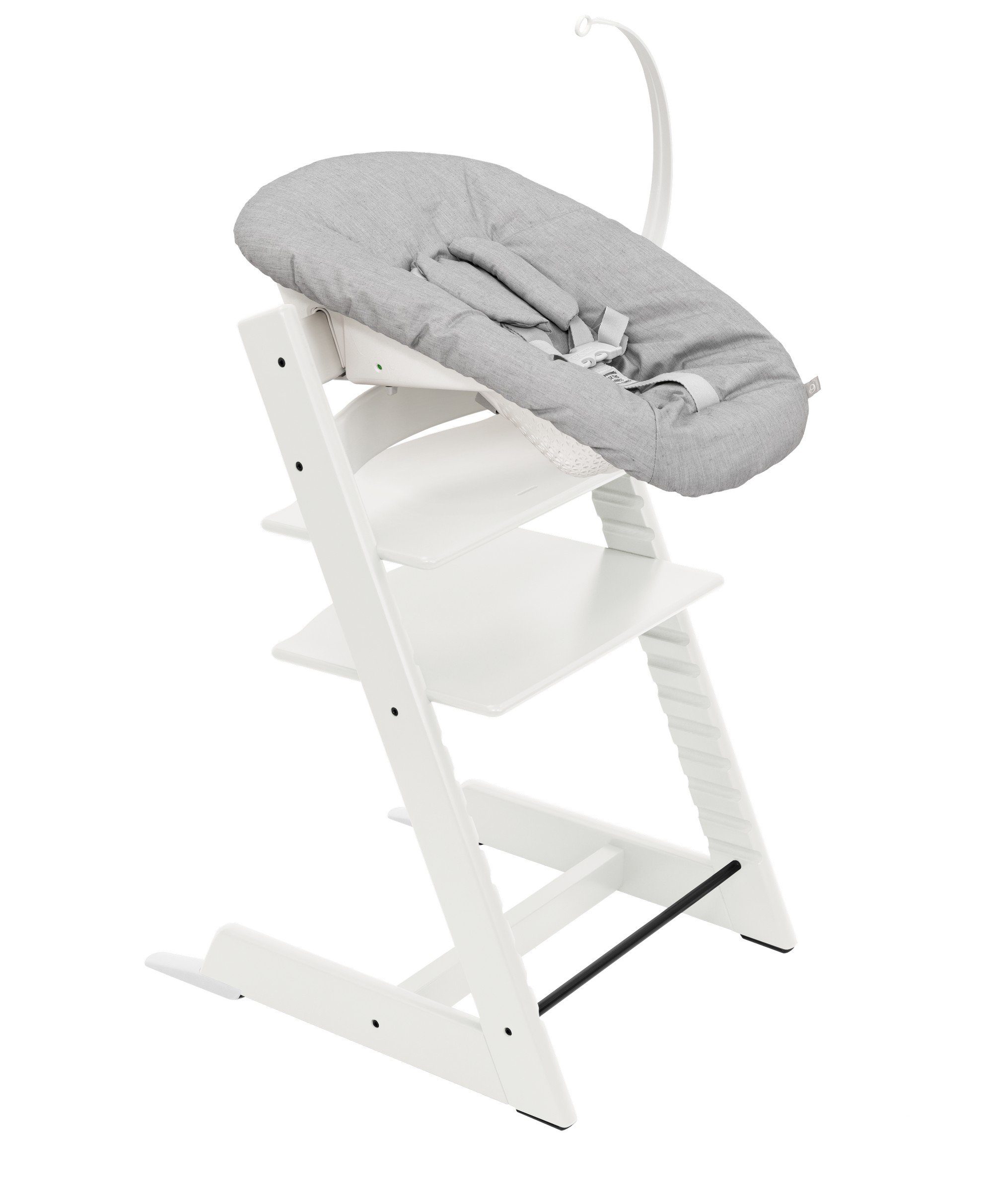 Stokke Hochstuhl Tripp Trapp® Kinderhochstuhl mit Newborn Set, Höhen- und tiefenverstellbare Sitz- und Fußplatten