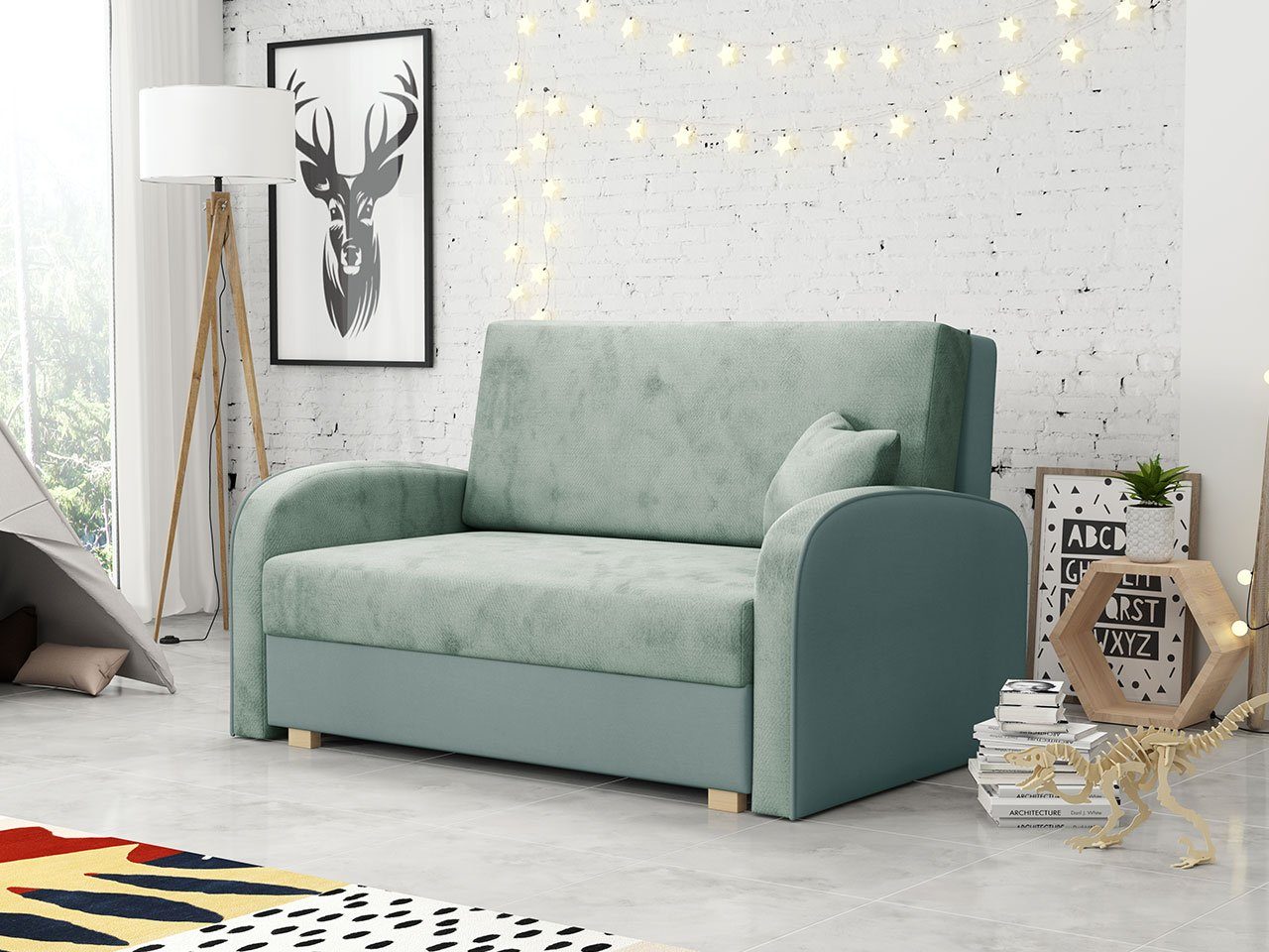 Polstersofa inkl. und Sorriso Soft MIRJAN24 237 + 8 Viva Schlaffunktion, 2 Wohnlandschaft Mono Kissen, mit Sitzer Bettkasten Schlafsofa II,