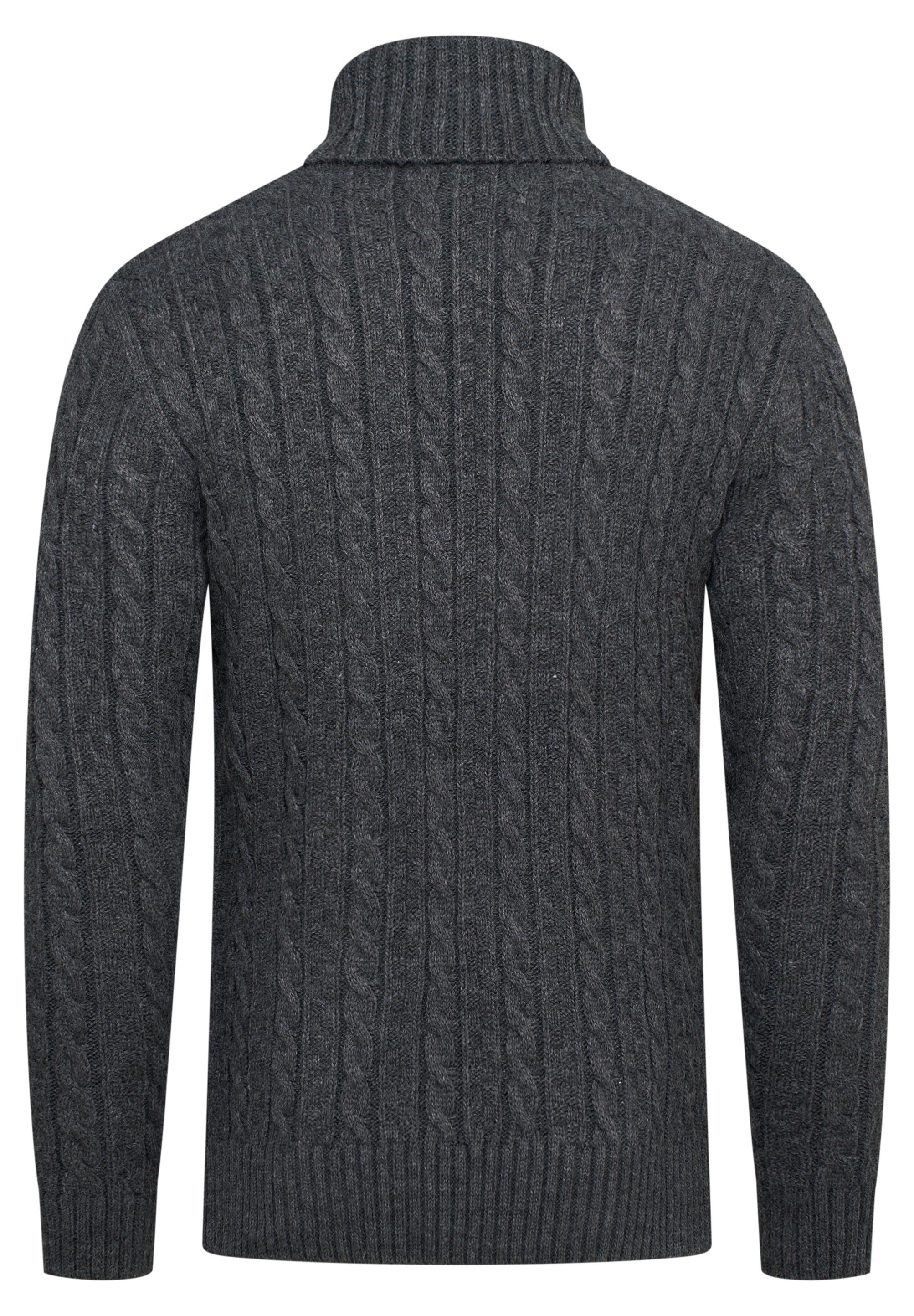 behype Rollkragenpullover BSLANA Grobstrick Zopf-Muster Winterpullover Stri günstig online kaufen