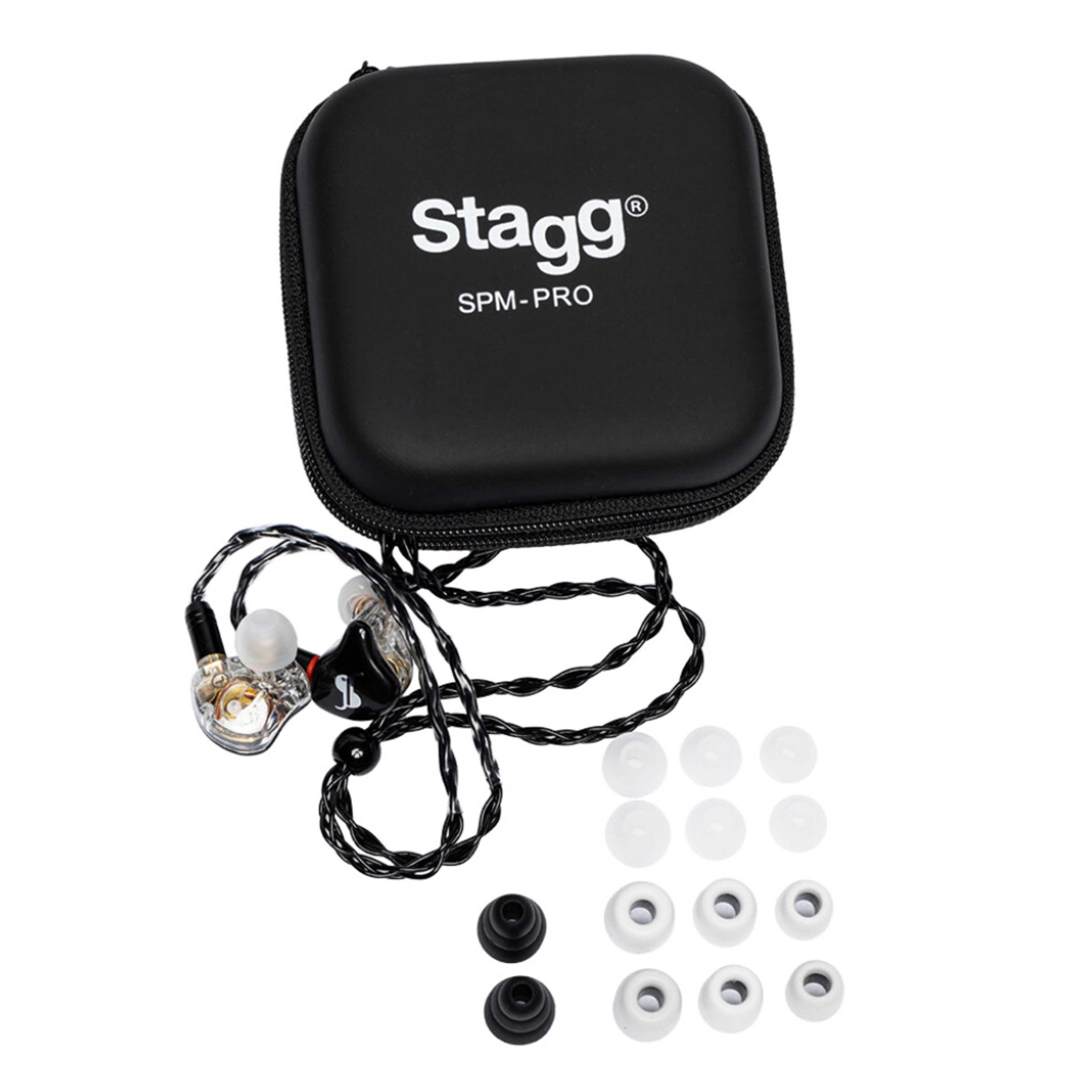 Stagg In-Ear-Kopfhörer (SPM-PRO BK - InEar Kopfhörer)