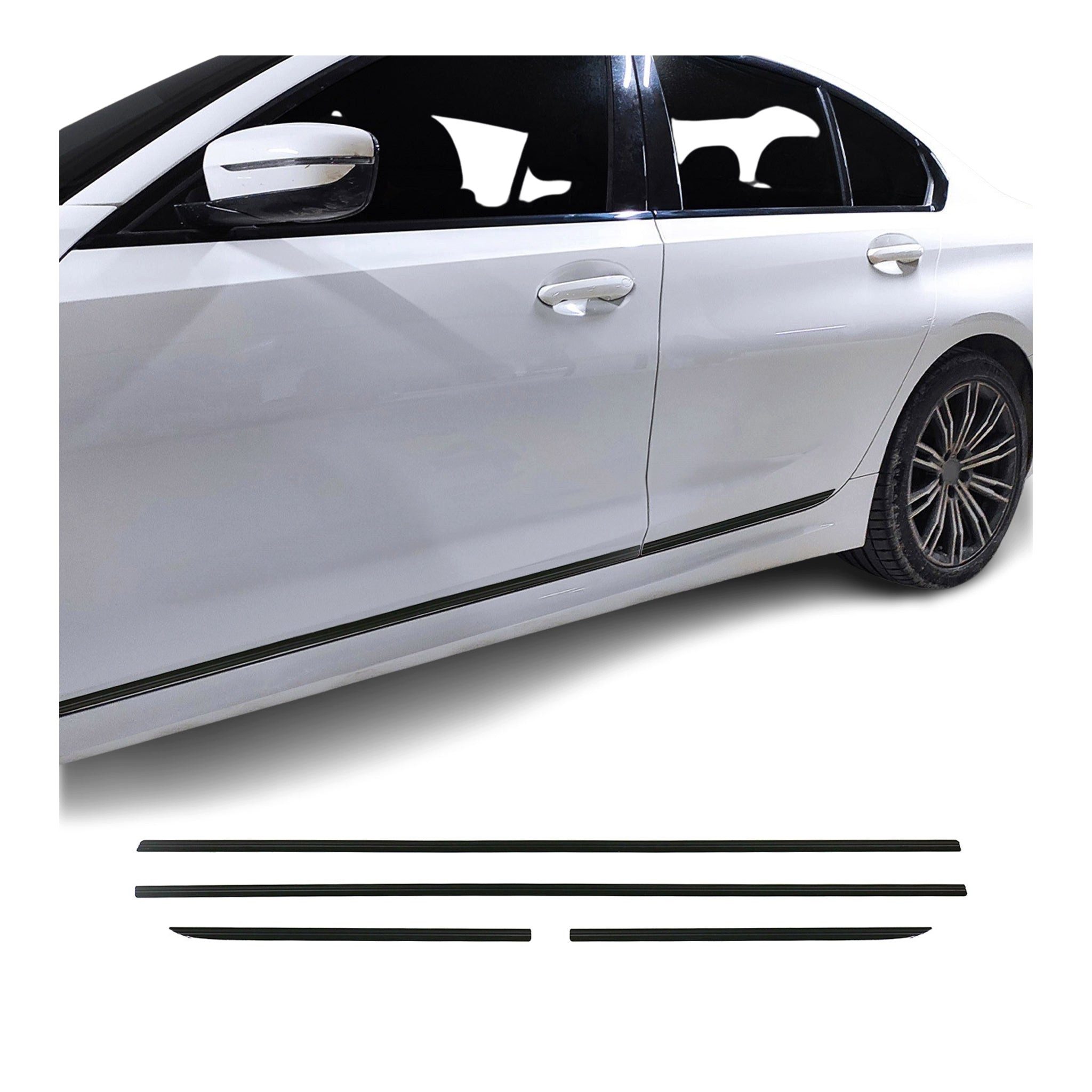 OMAC Zierleisten-Aufkleber Seitentürleiste Türleisten für Togg T10X T10F Alu Schwarz 4x, (4tlg), Langlebig,Einfache Reinigung,Einfache Installation,Rostbeständig