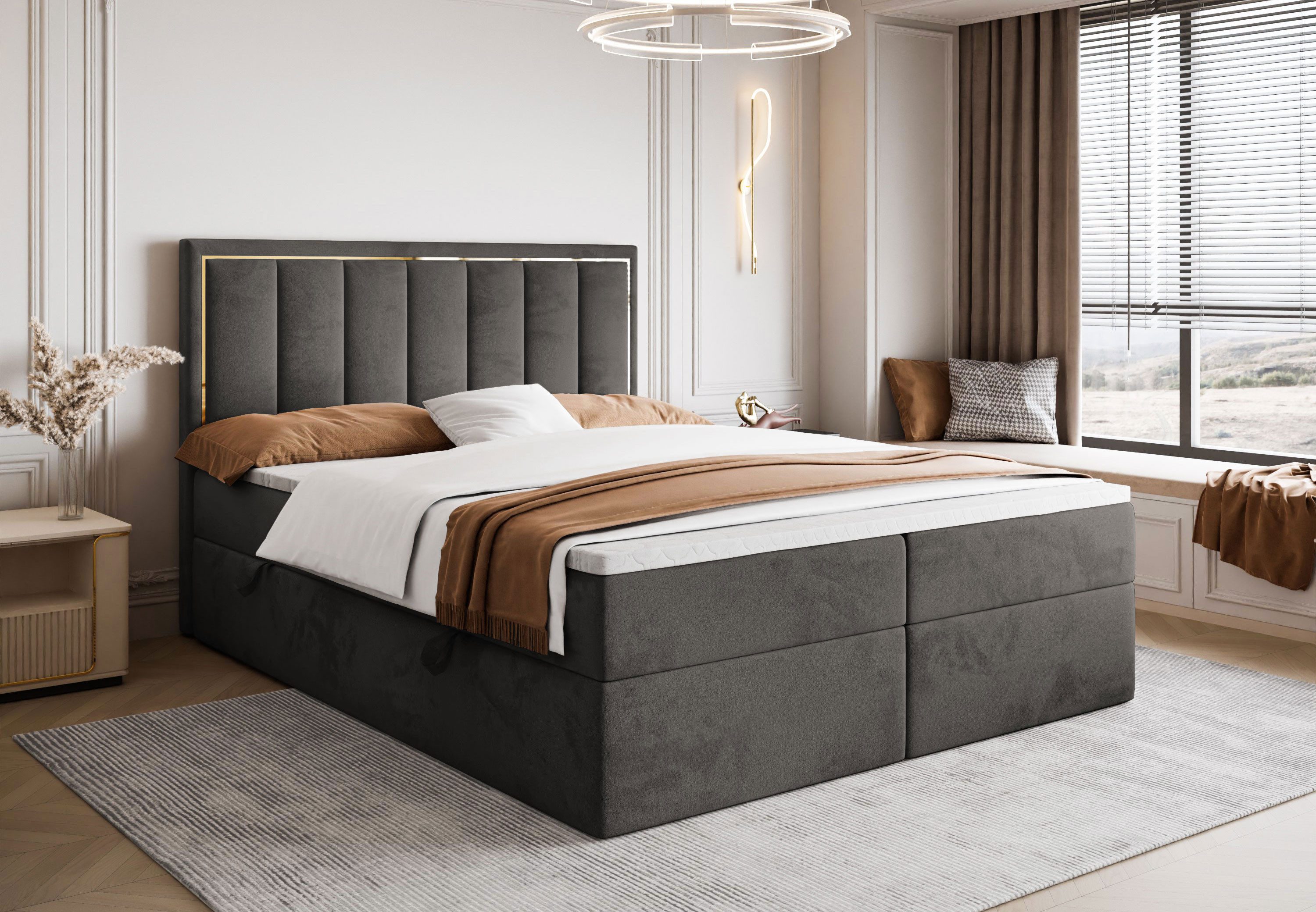 Lookway Boxspringbett AURELIA mit Bettkästen und Topper, mit Bettkasten und günstig online kaufen