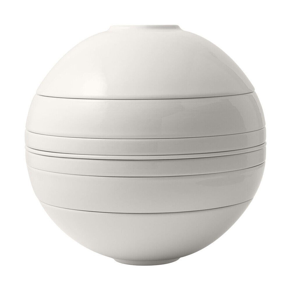 Villeroy & Boch Geschirr-Set Signature La Boule 7-tlg. Iconic White (7-tlg), Premium Porcelain, 7-teiliges Kombiservice, Geschirrset, Tafelservice, für 2 Personen