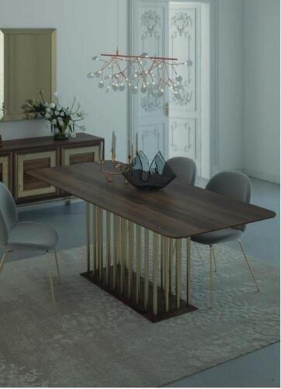 + Design (5-St., Europa luxuriös Esstisch 4x JVmoebel in Esszimmer-Set ohne 4x Esszimmer Stuhl Tisch, 1x Set Möbel 5tlg Stühle Esstisch Made Holz Sideboard),