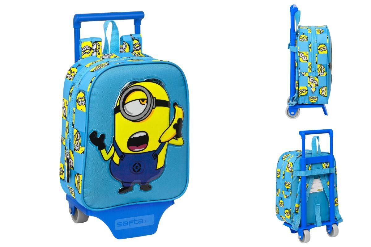 Minions Rucksack Kinder-Rucksack mit Rädern Minions Minionstatic Blau 22 x 28 x 10 cm